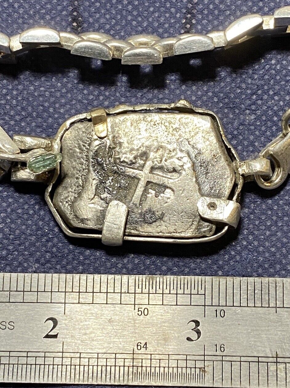 Authentic Vliegenthart Shipwreck Spanish 8-Real Silver Cob Coin in Bezel w/ COA
