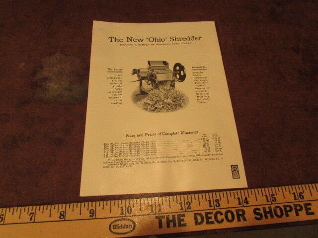 Antique early 1900's advertising brochure Wagon Mounted Cutter Ensilage Silver 