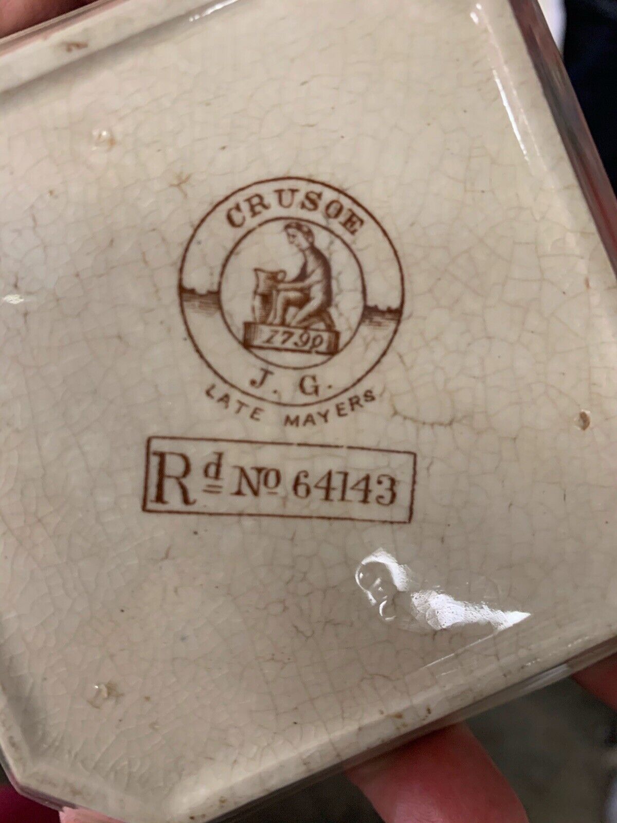 Super Rare Late Mayers Dish J. G. Crusoe Pattern From Mid 1800’s