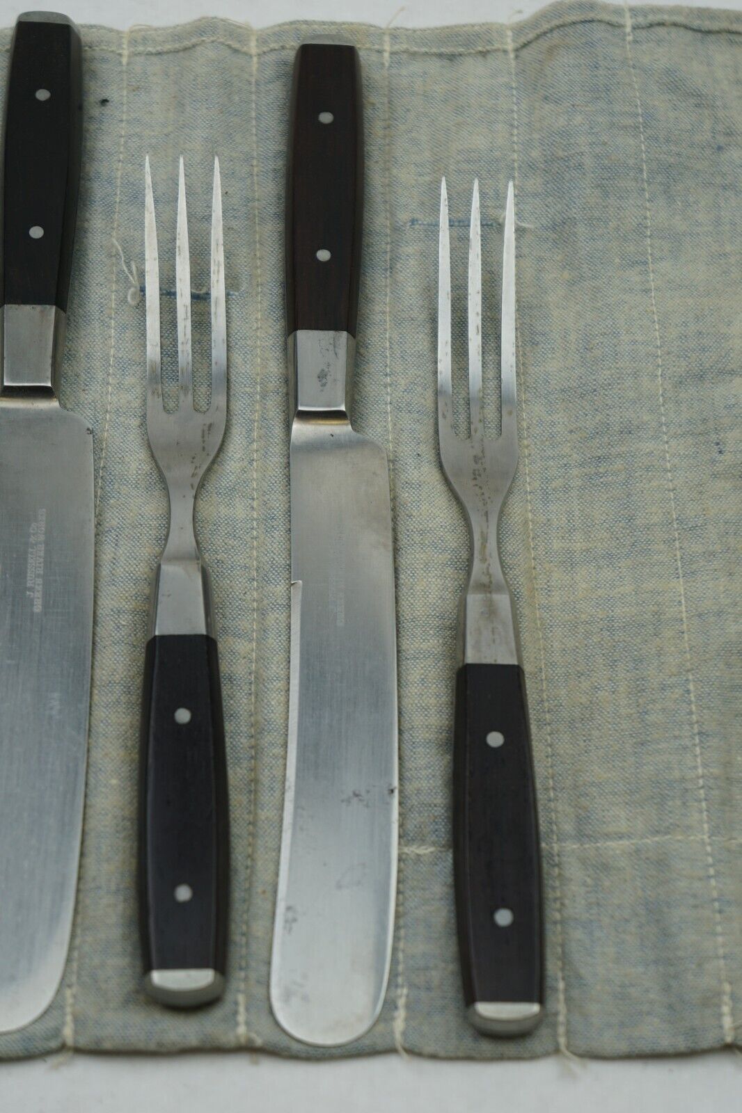 Early 1900s J Russell & Co Green River Works Cutlery Set 6 Forks and 5 Knives