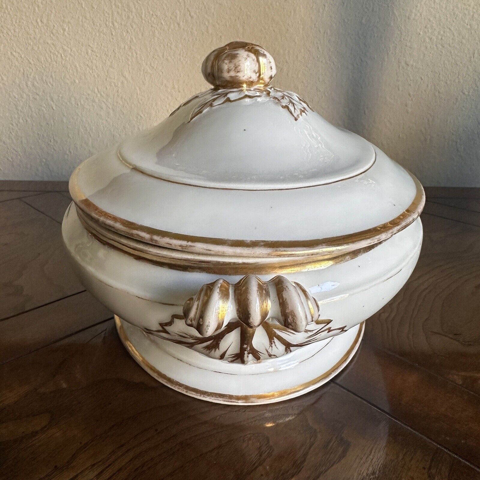 H&C Haviland Limoges Serving Dish 13" Length Gold Trim Floral Design 1800s