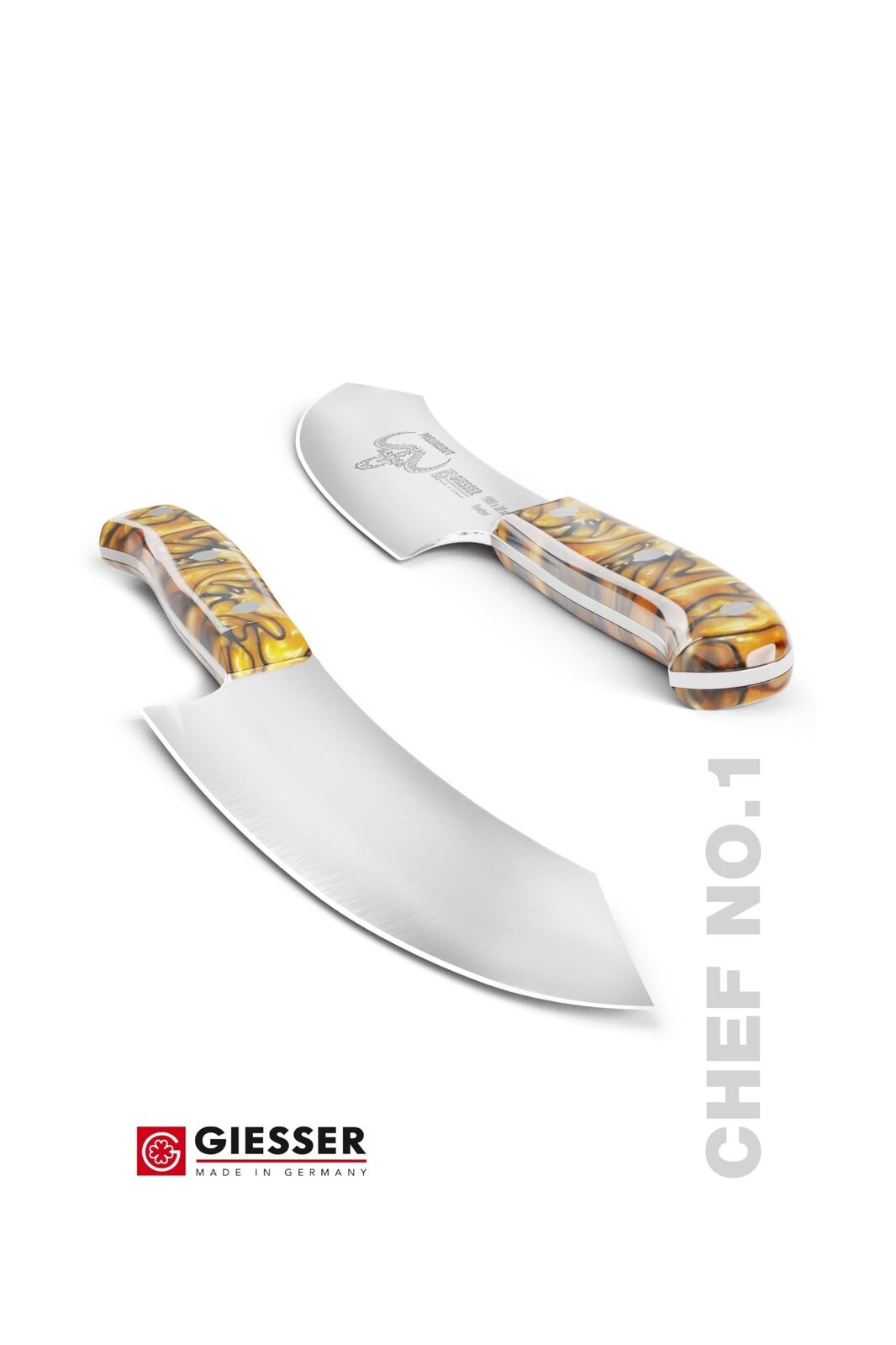Giesser since 1776, Made in Germany, Cleaver Chefs Knife 8 inch - Santoku Roc...