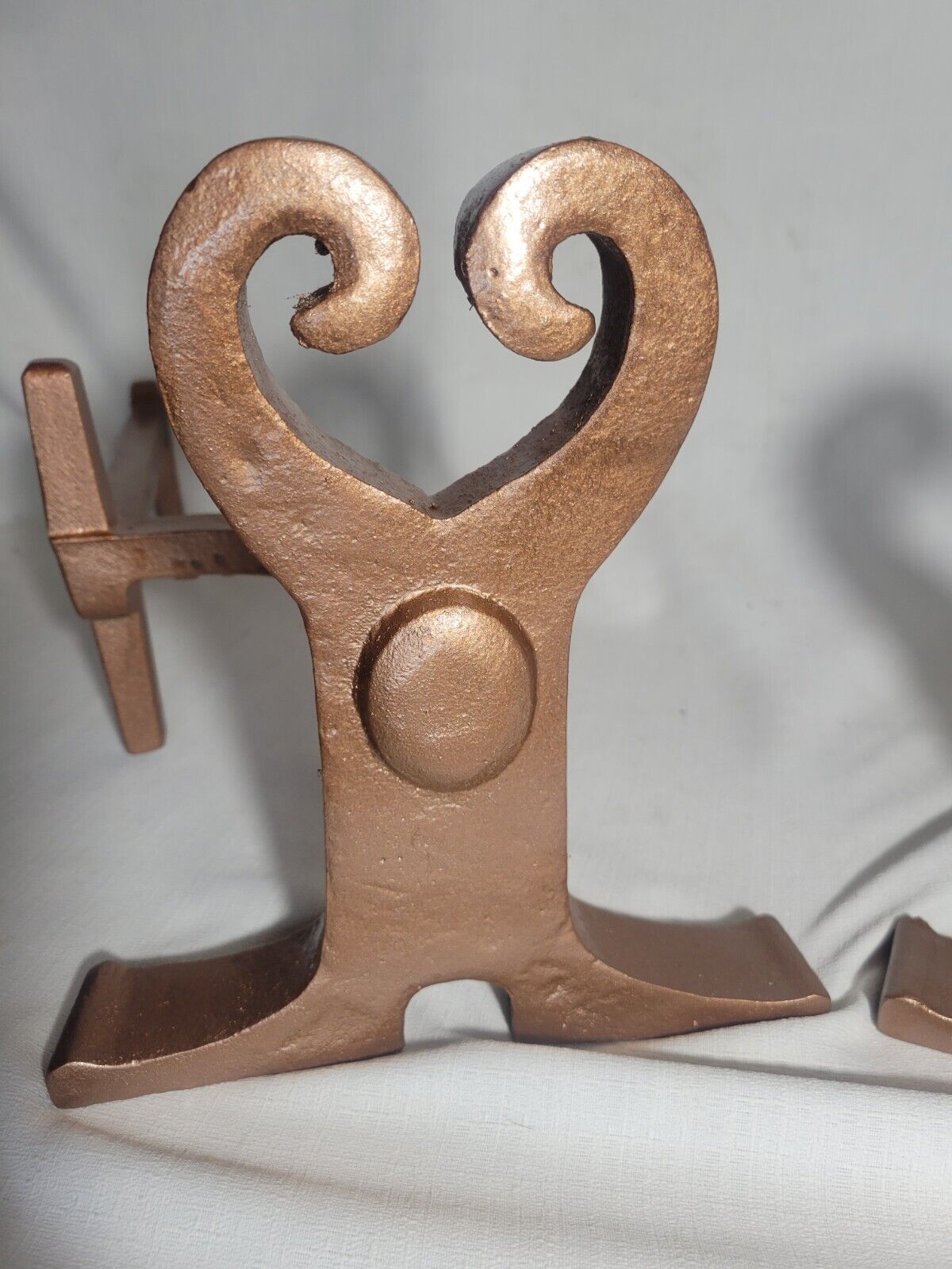 Vintage Cutter MFG Pair of Andirons Arts/Deco Cast Iron