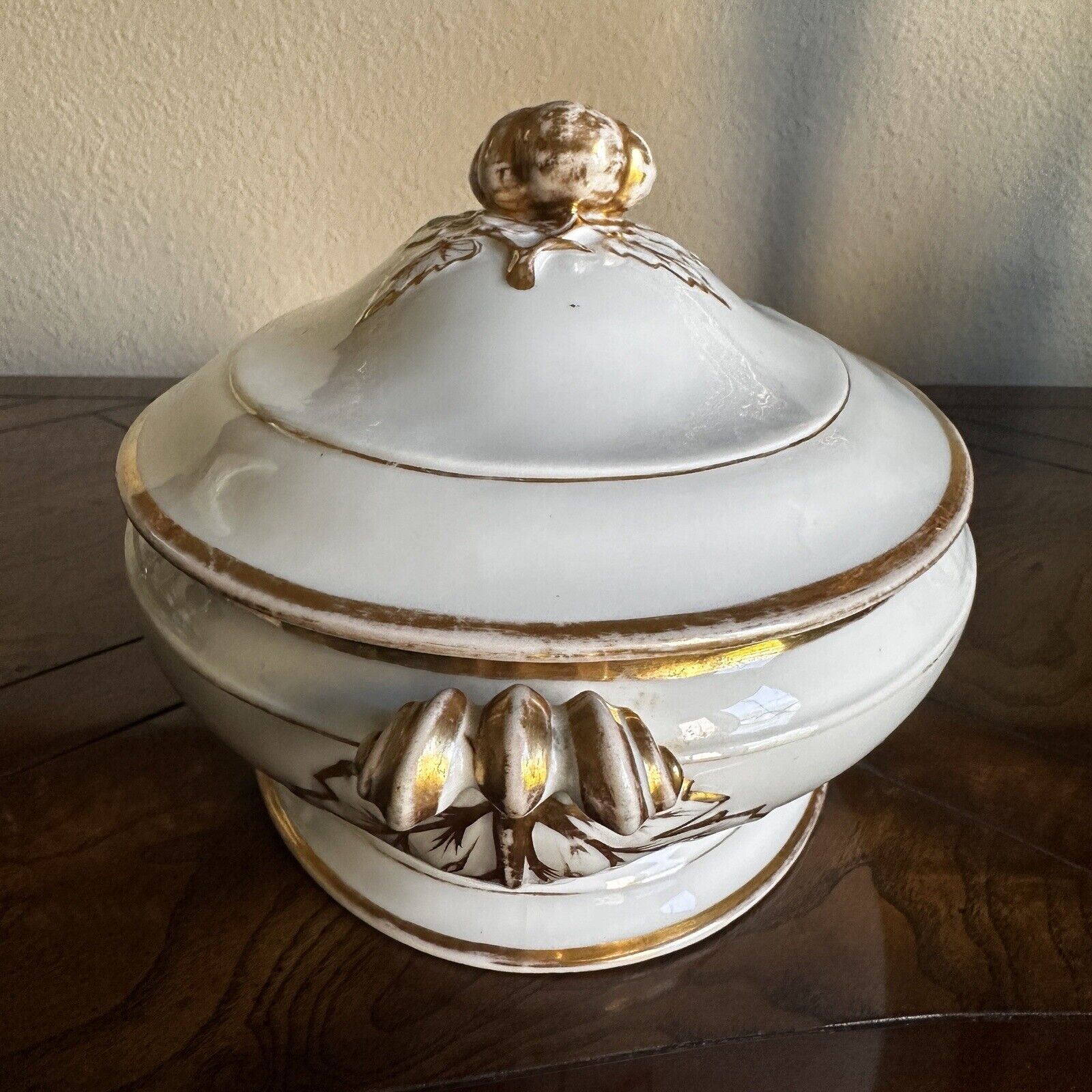 H&C Haviland Limoges Serving Dish 13" Length Gold Trim Floral Design 1800s