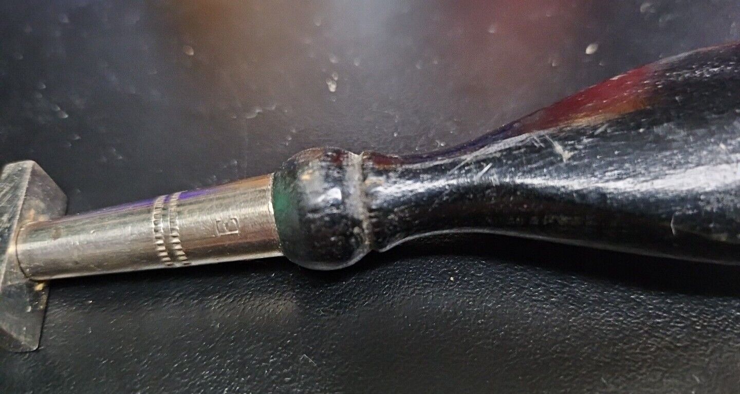 Antique Diamond Glass Cutter Tool Wooden Handle 1900`s Or Earlier