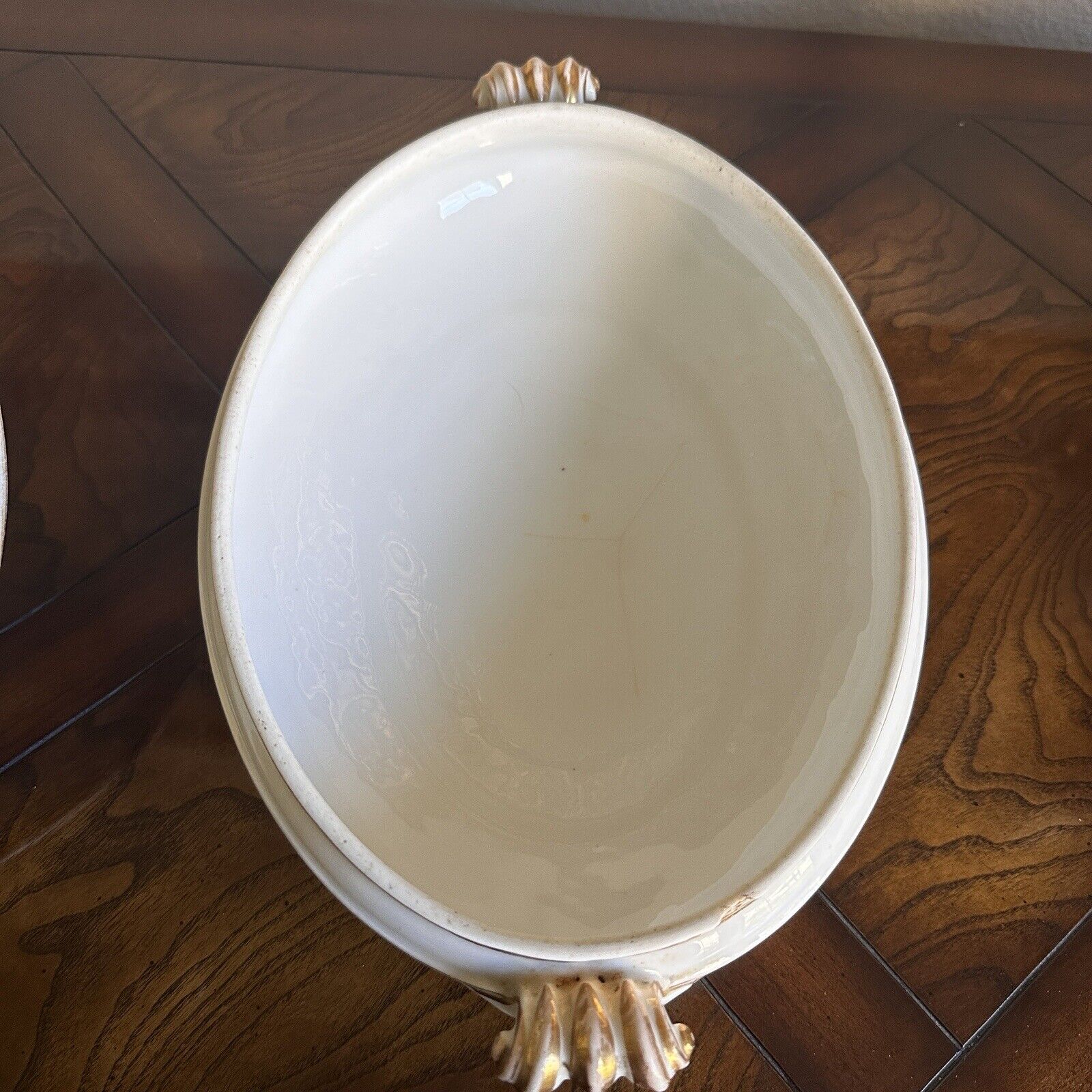 H&C Haviland Limoges Serving Dish 13" Length Gold Trim Floral Design 1800s