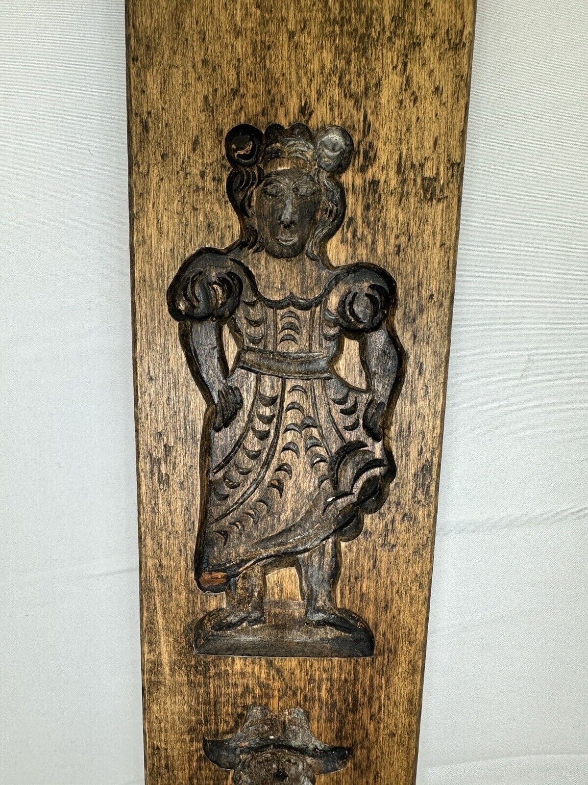 Antique Rare Collectible Primitive Cookie Mold, Early 1900’s B18 JV Signed
