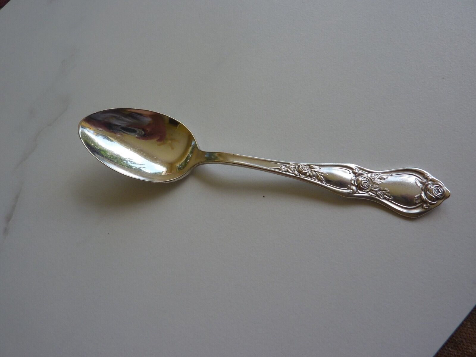 One Antique Silver Plate Spoon Rose 1900's by R.C. Co. Rogers Cutlery Company