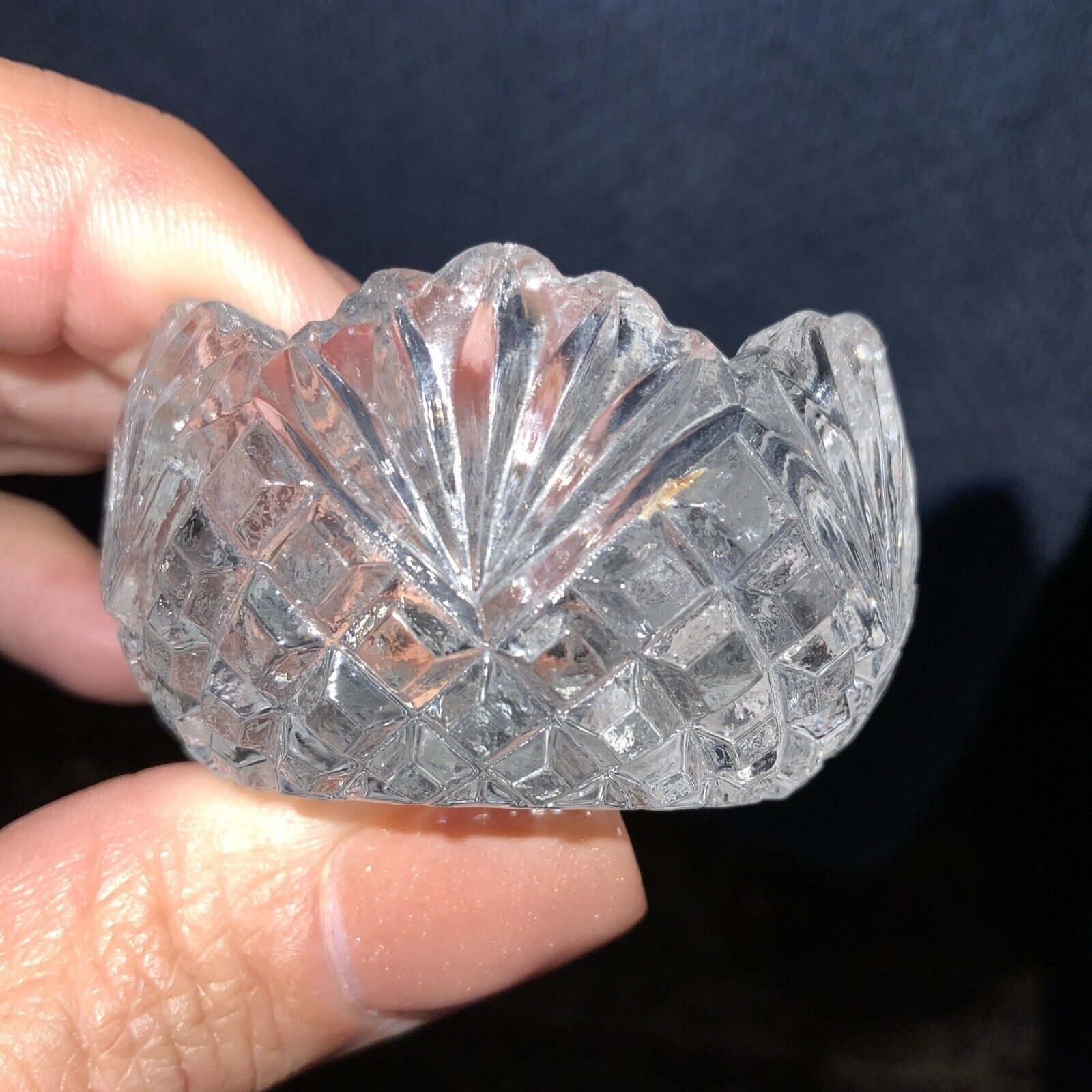 Antique 1900’s US Glass Pineapple And Fan Salt Cellar HJ 2670