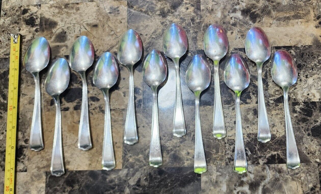✅ SET OF 12 ANTIQUE c1912 CROMWELL SILVERPLATED TEASPOONS/TEA SPOONS 🍵