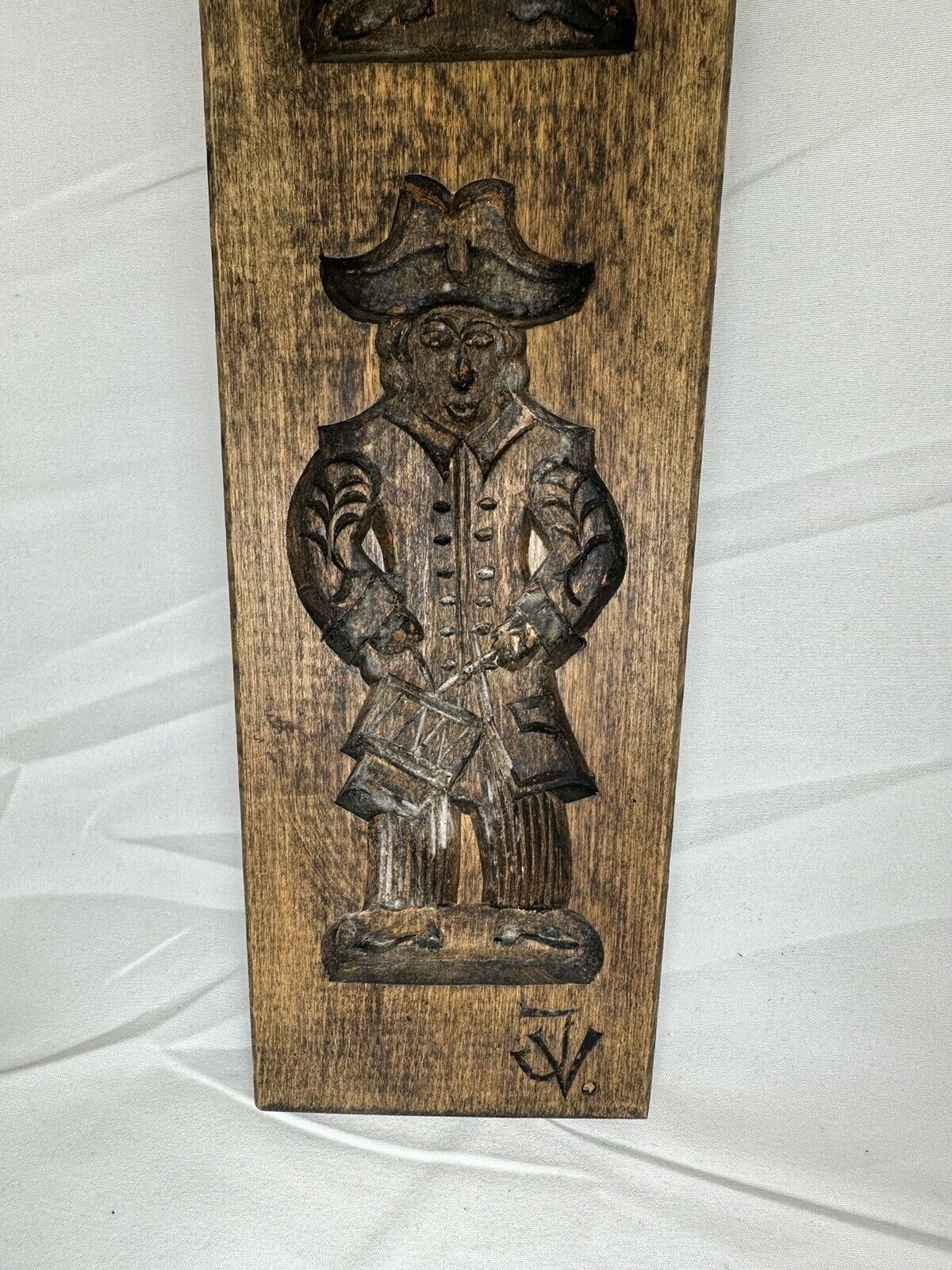 Antique Rare Collectible Primitive Cookie Mold, Early 1900’s B18 JV Signed
