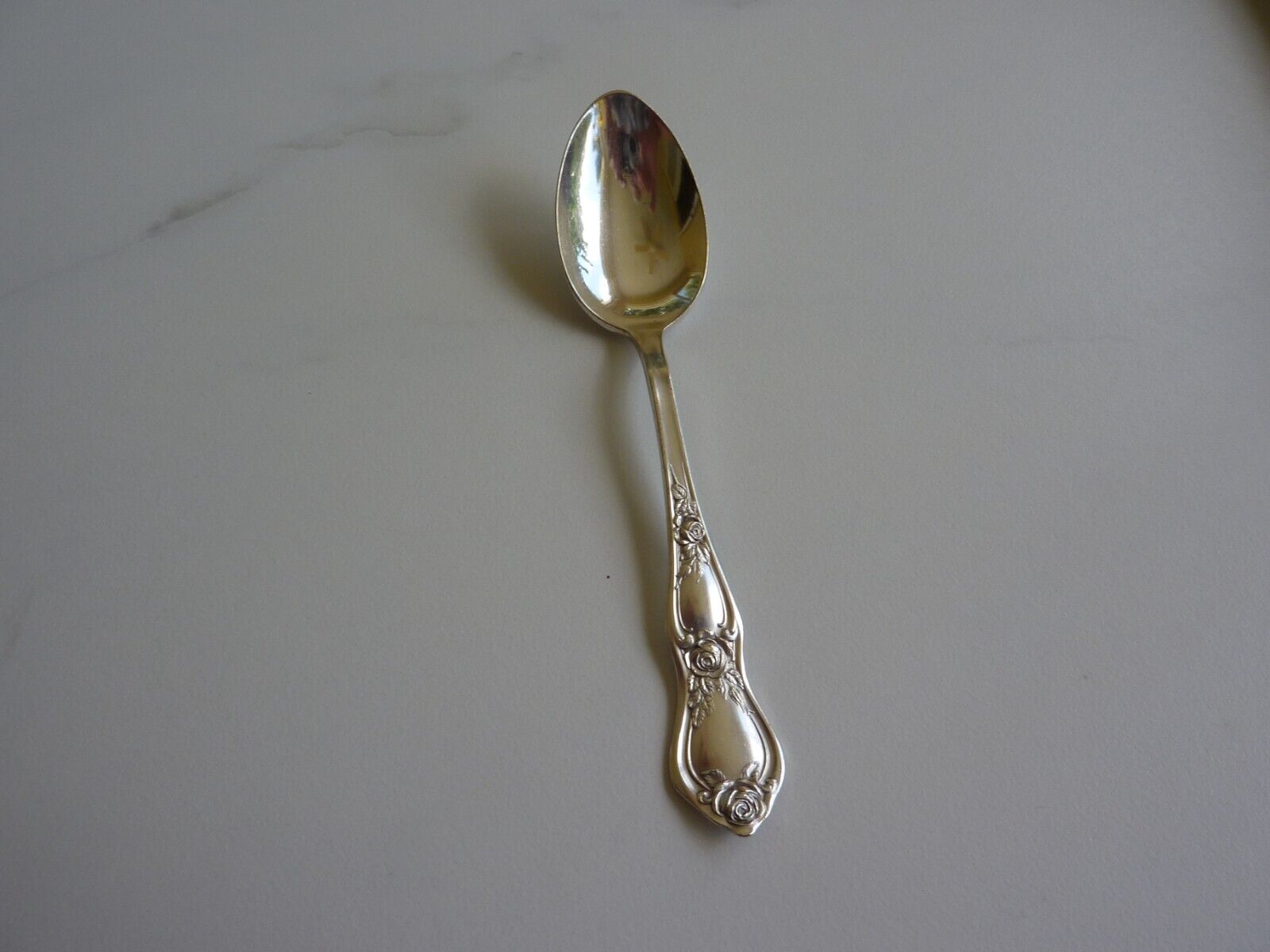 One Antique Silver Plate Spoon Rose 1900's by R.C. Co. Rogers Cutlery Company