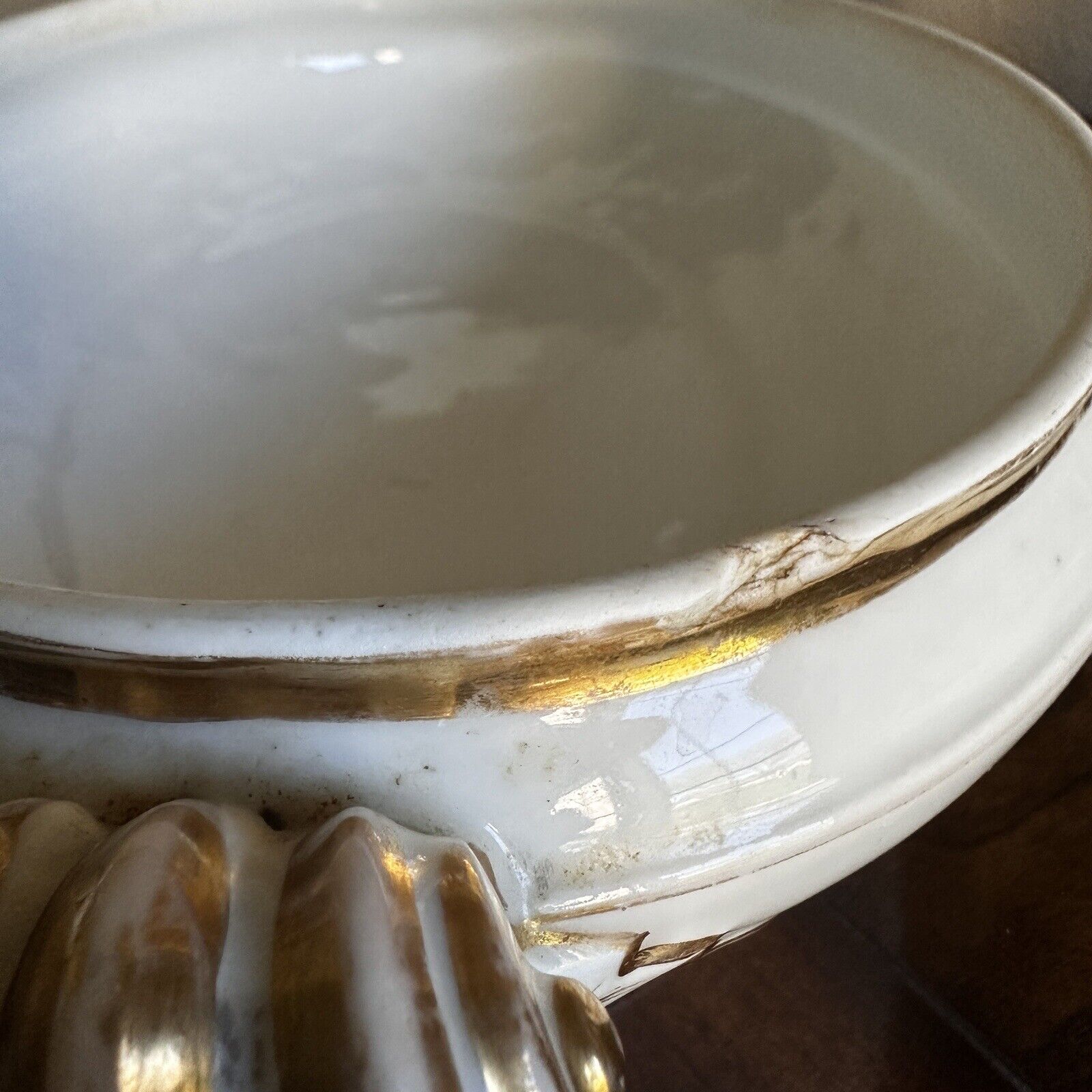 H&C Haviland Limoges Serving Dish 13" Length Gold Trim Floral Design 1800s