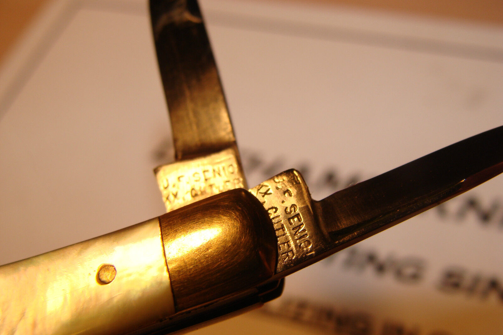 ANTIQUE--J.F. SENIOR--XX CUTLERY SHEFFIELD ENGLAND--PEARL SENATOR
