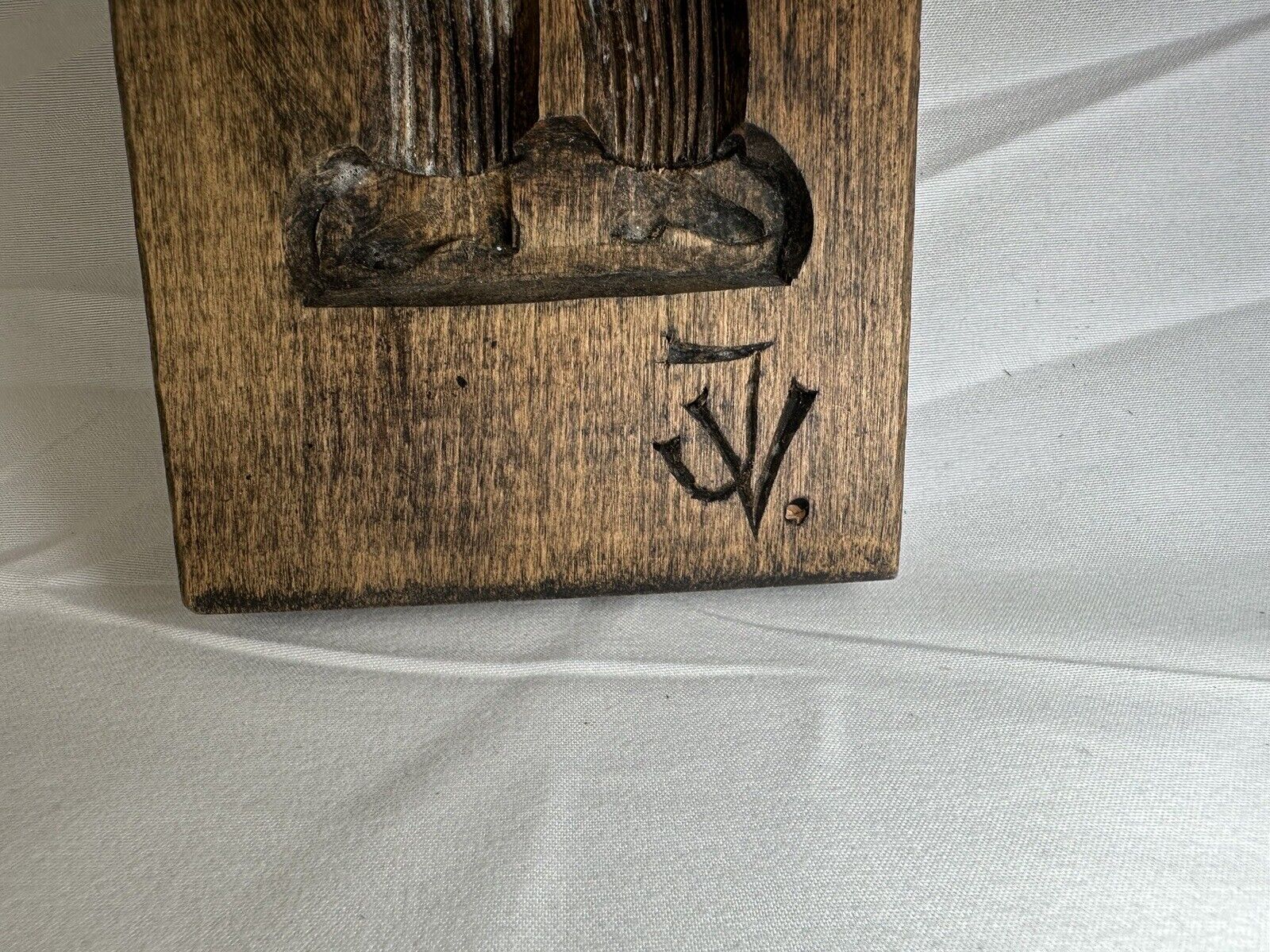 Antique Rare Collectible Primitive Cookie Mold, Early 1900’s B18 JV Signed