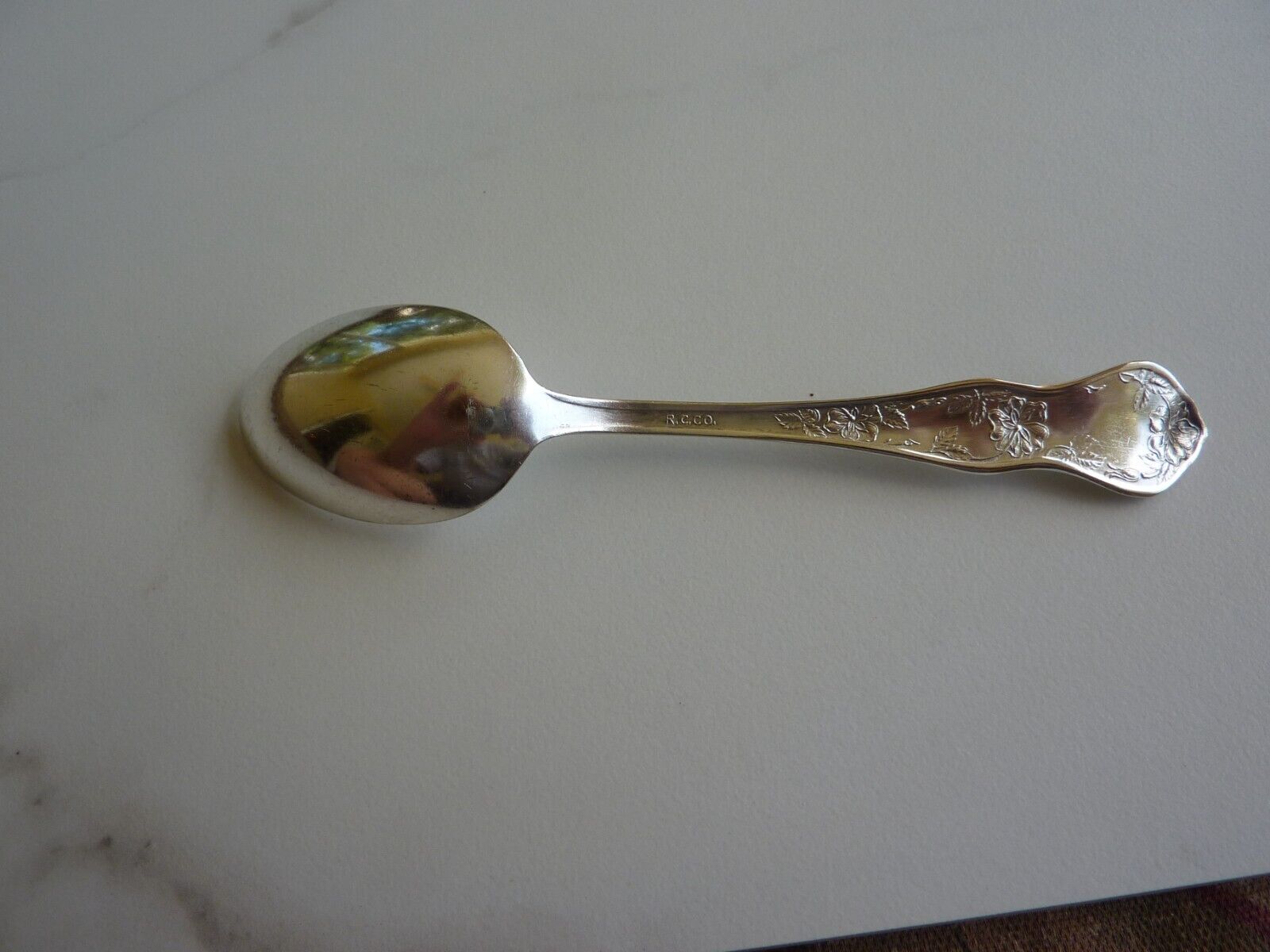 One Antique Silver Plate Spoon Rose 1900's by R.C. Co. Rogers Cutlery Company