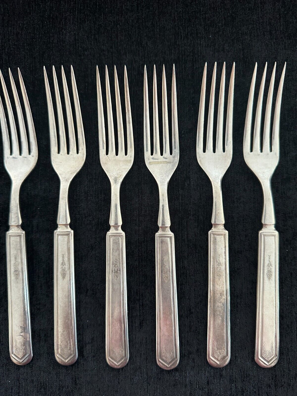 6 Forks 1865 WH Rogers Manufacturing Co LASALLE Flatware Silverware 1800s