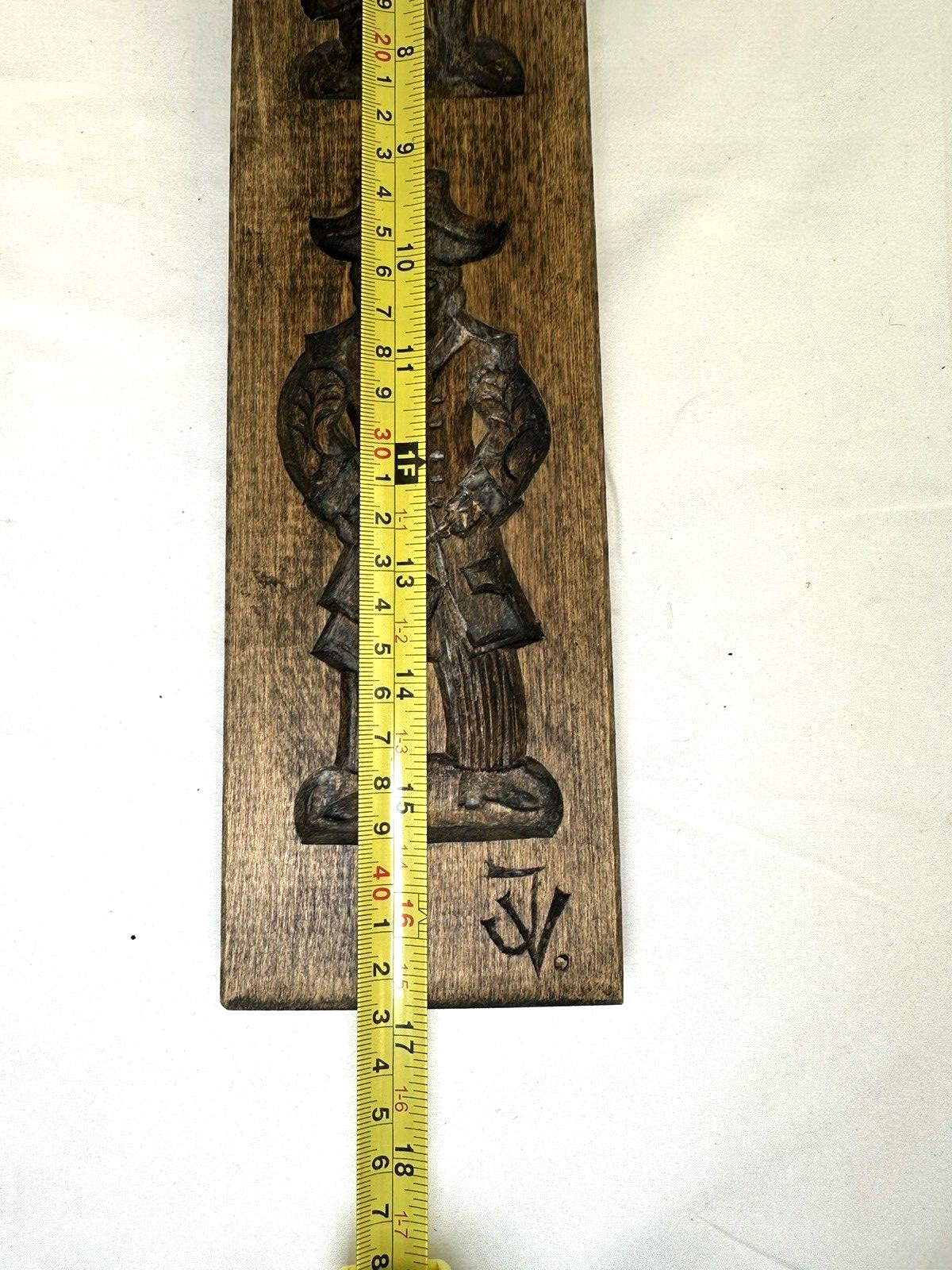 Antique Rare Collectible Primitive Cookie Mold, Early 1900’s B18 JV Signed