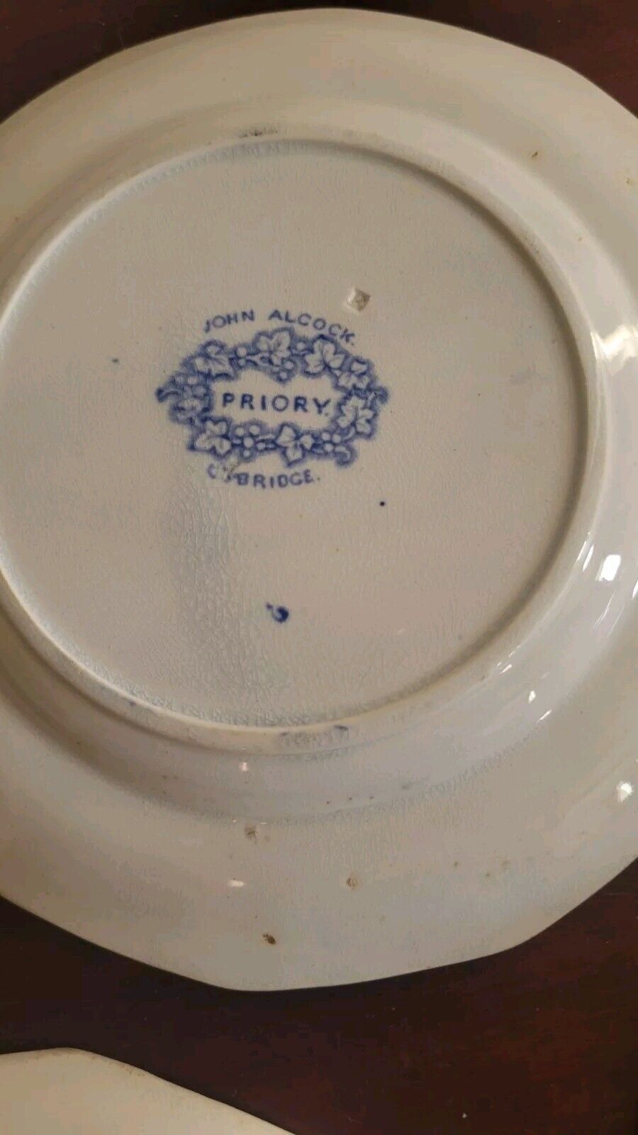 John Alcock Priory Cobridge 7"  Blue Transferware Plates 1800's Lot Of 3 Antique
