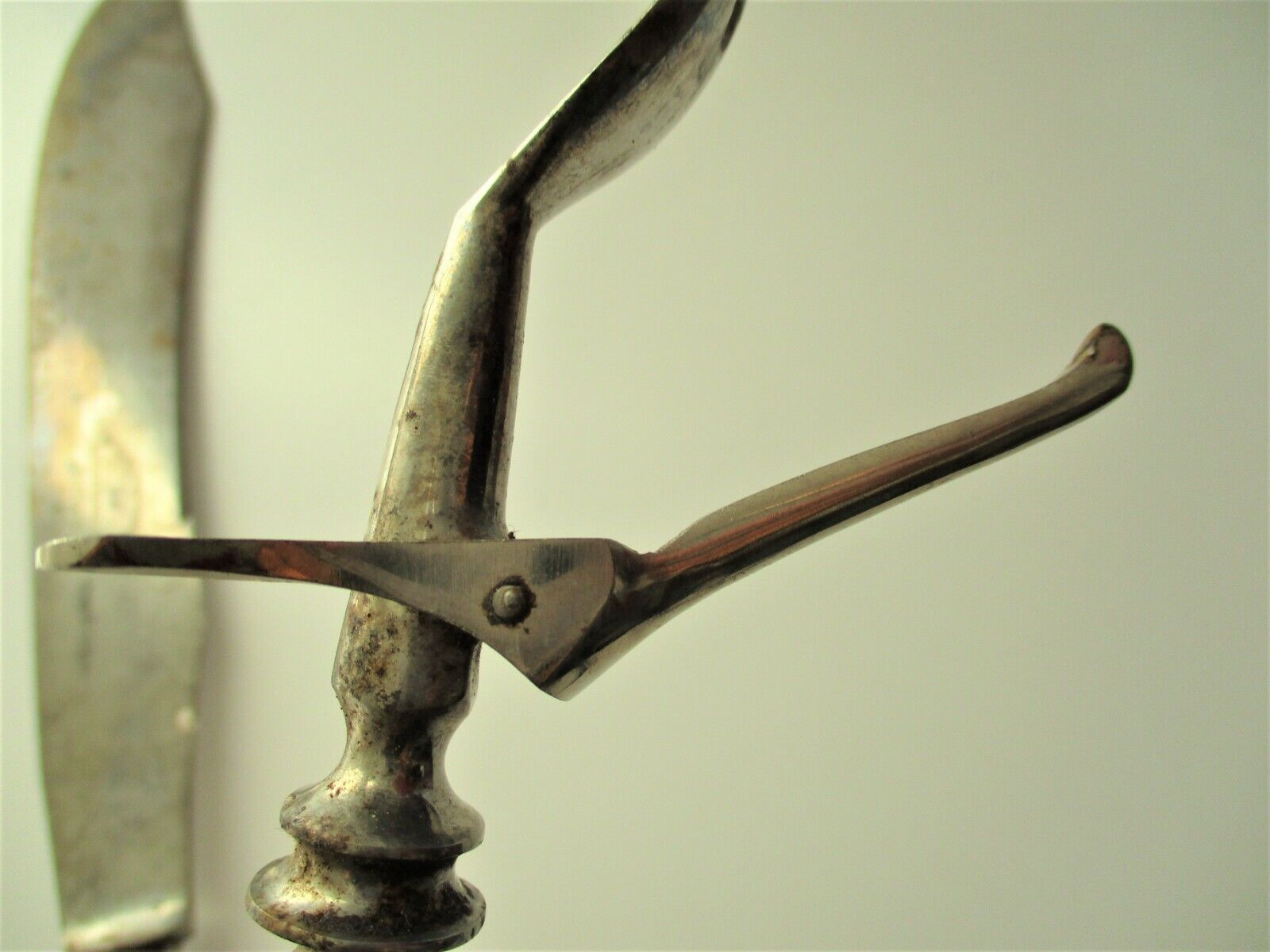 Vintage early 1900's Philadelphia Cutlery Co Carving Set Knife Fork Stag Handle