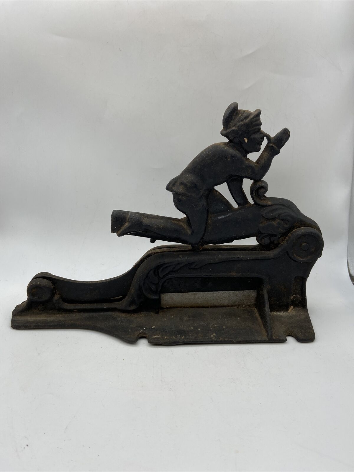 Antique 1900s Cast Iron Elf Nut Cracker Cigar Tobacco Cutter - Broken Handle