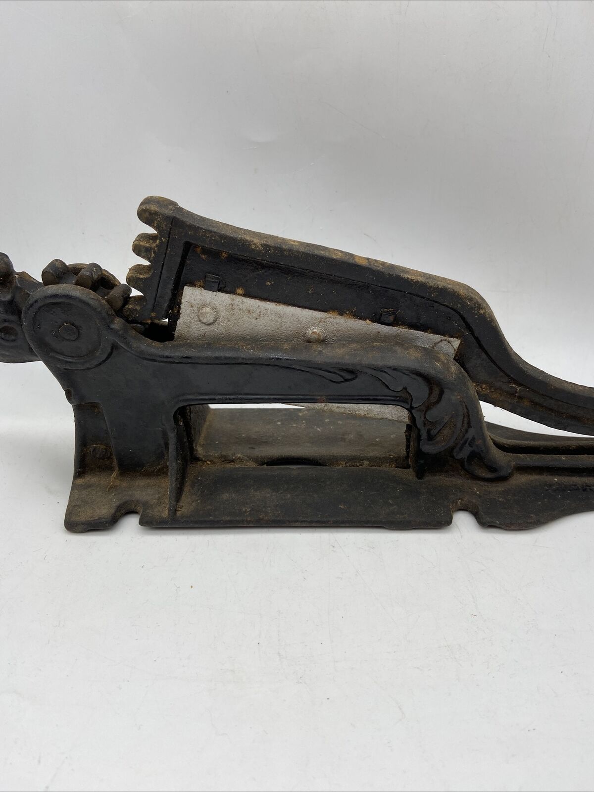 Antique 1900s Cast Iron Elf Nut Cracker Cigar Tobacco Cutter - Broken Handle