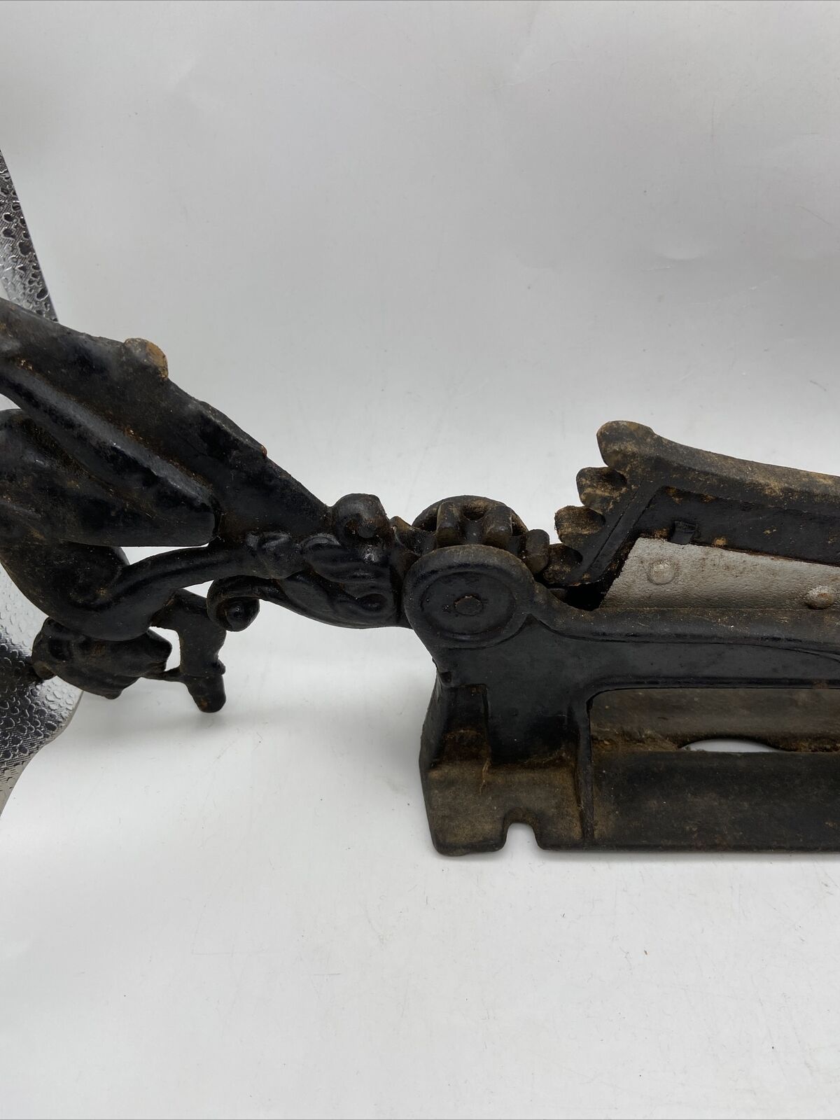 Antique 1900s Cast Iron Elf Nut Cracker Cigar Tobacco Cutter - Broken Handle