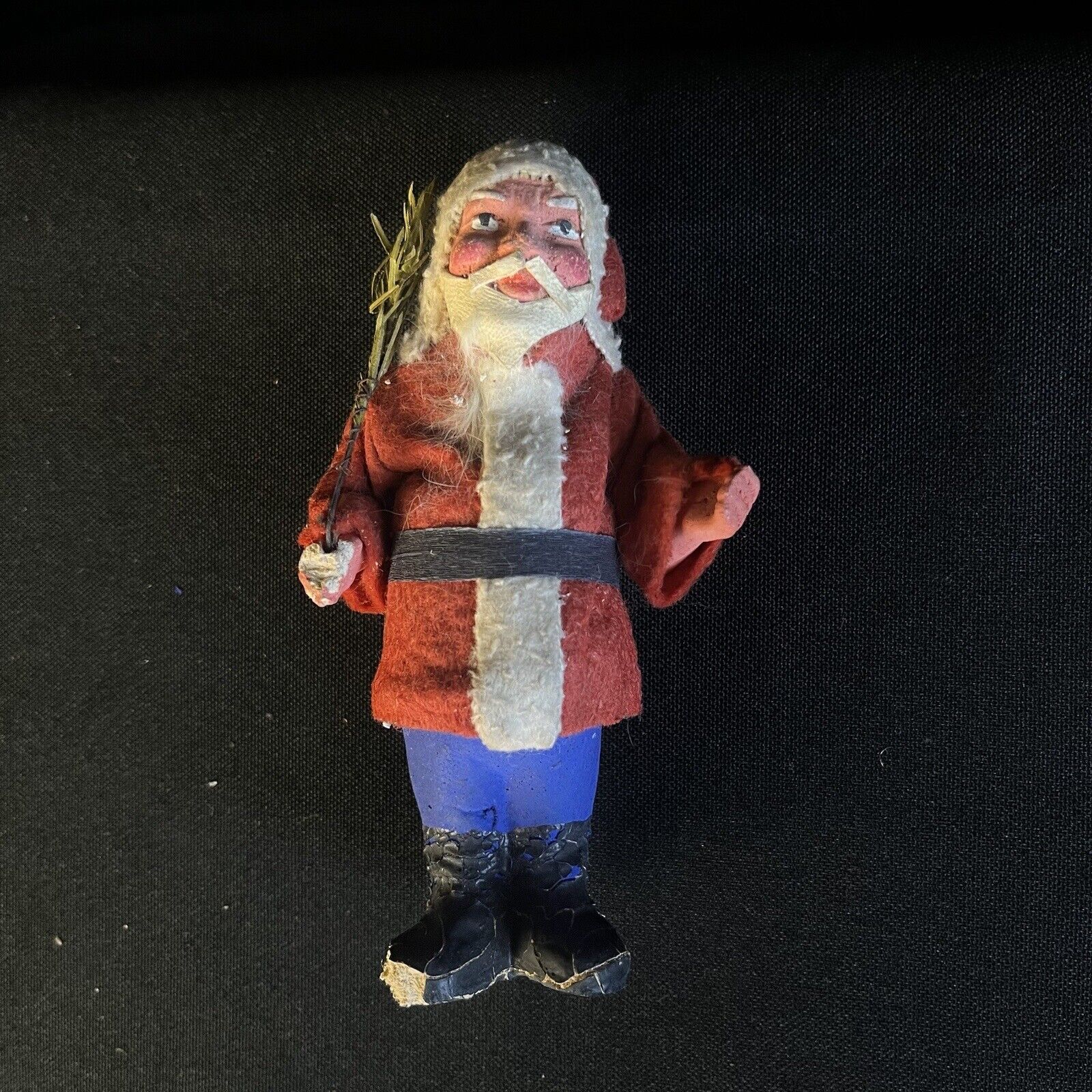 ANTIQUE GERMAN WOOD CUTTER SANTA CANDY CONTAINER 1900s PRE-OWNED