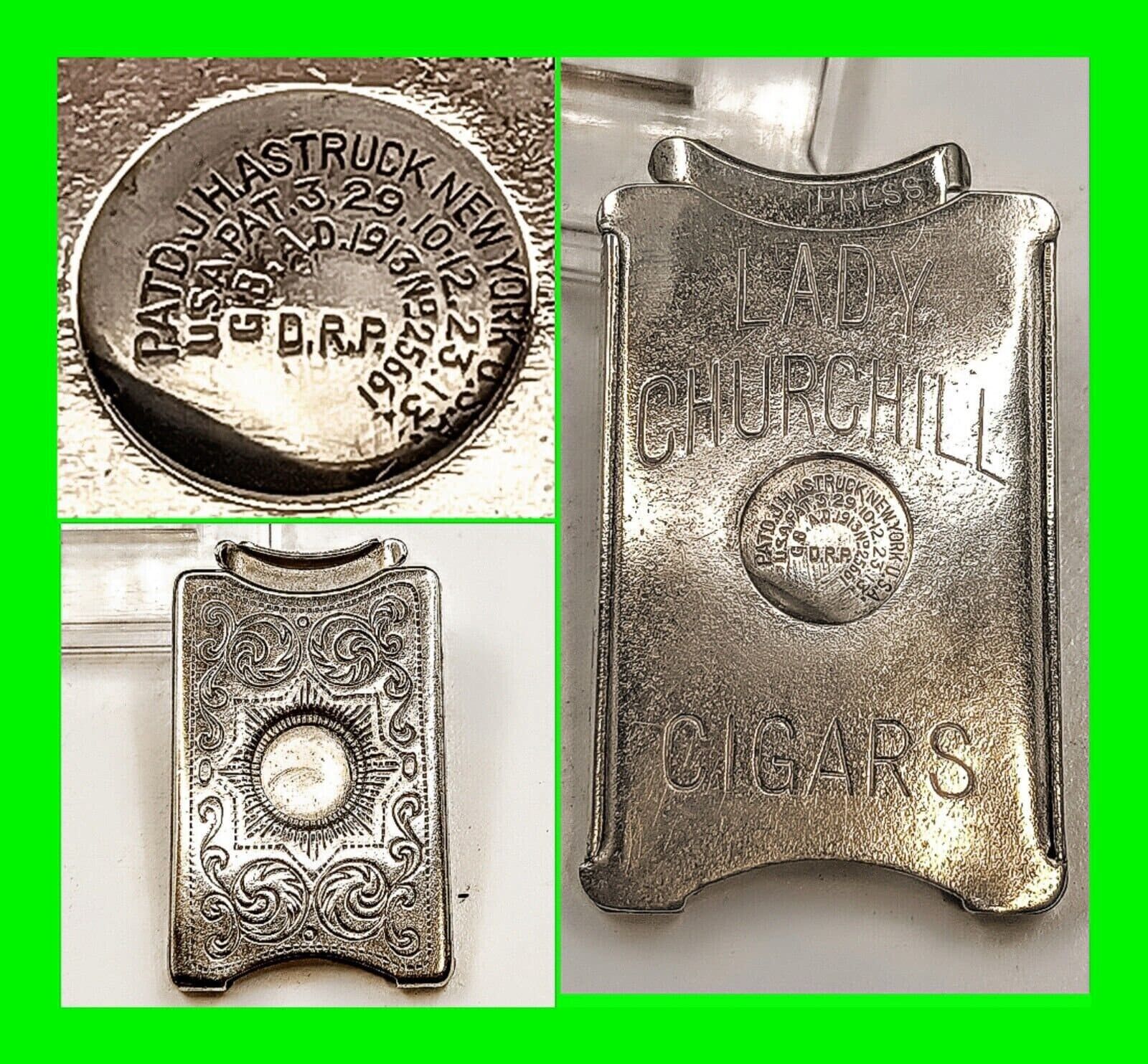 Antique Lady Churchill Guillotine Pocket Cigar Cutter Early 1900's Working Order