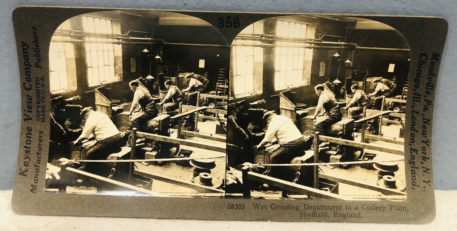 Rare 1800s Cutlery Plant Sheffield England Spoons Occupation Stereoview Photo
