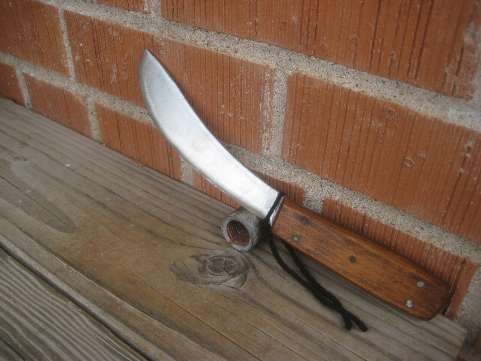 1900s Vtg 6" Curved Blade UNMARKED Thick Stiff Carbon Hunting Skinning Knife USA