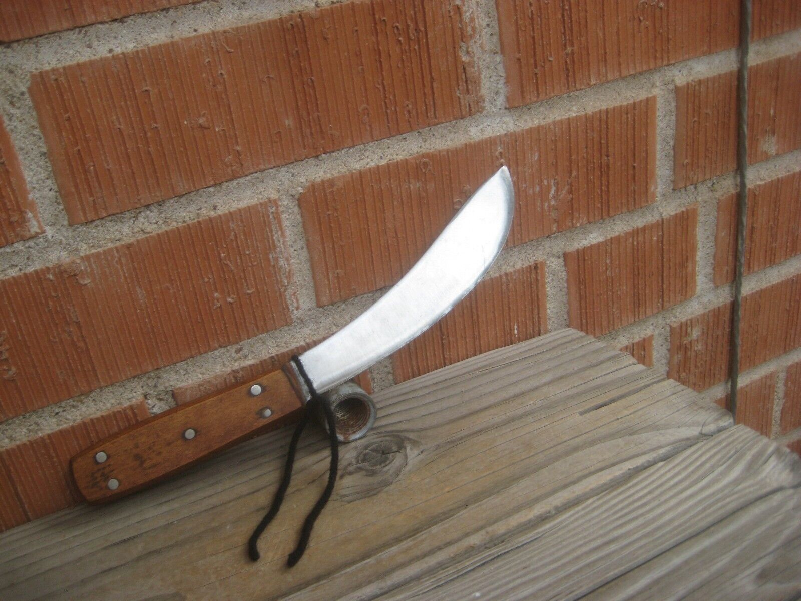 1900s Vtg 6" Curved Blade UNMARKED Thick Stiff Carbon Hunting Skinning Knife USA