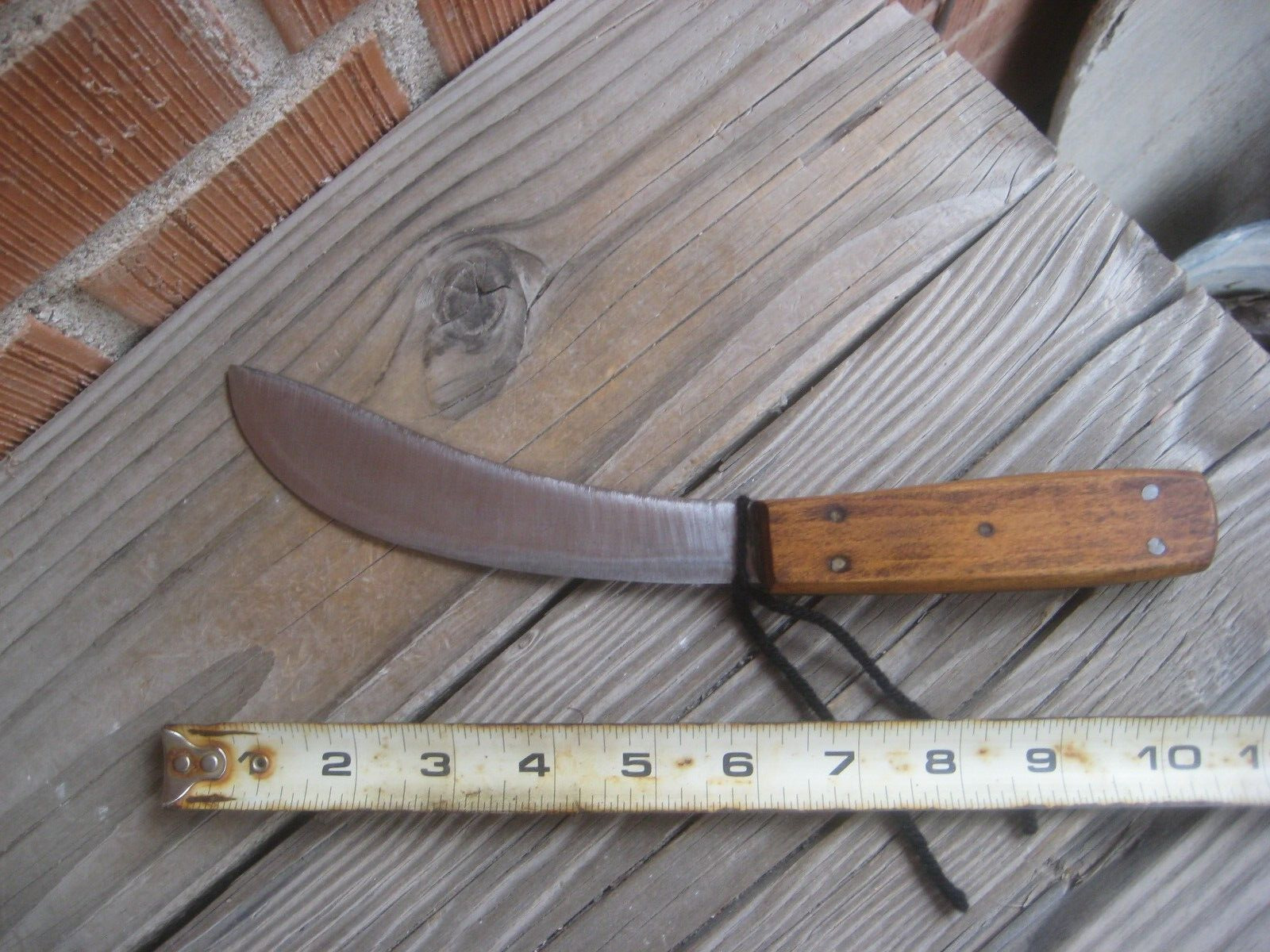 1900s Vtg 6" Curved Blade UNMARKED Thick Stiff Carbon Hunting Skinning Knife USA