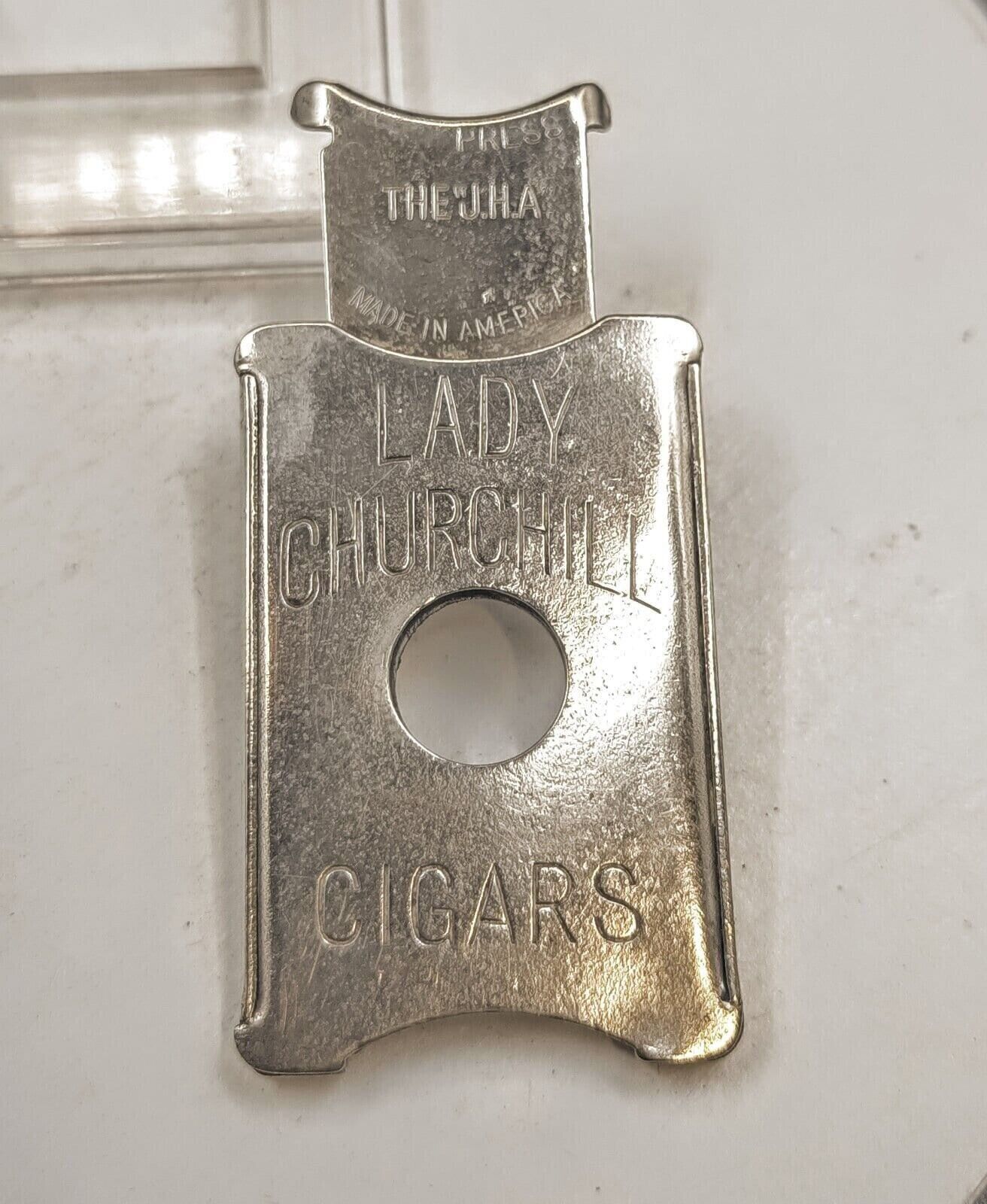 Antique Lady Churchill Guillotine Pocket Cigar Cutter Early 1900's Working Order