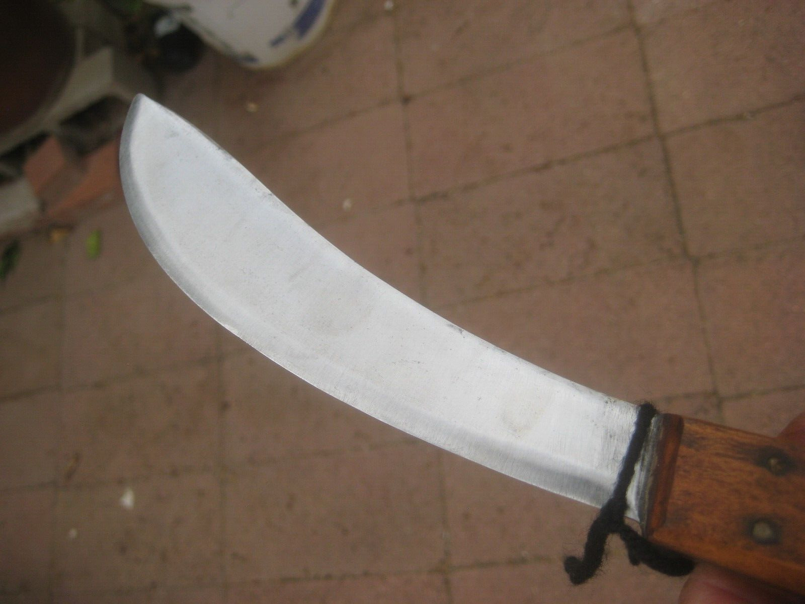 1900s Vtg 6" Curved Blade UNMARKED Thick Stiff Carbon Hunting Skinning Knife USA