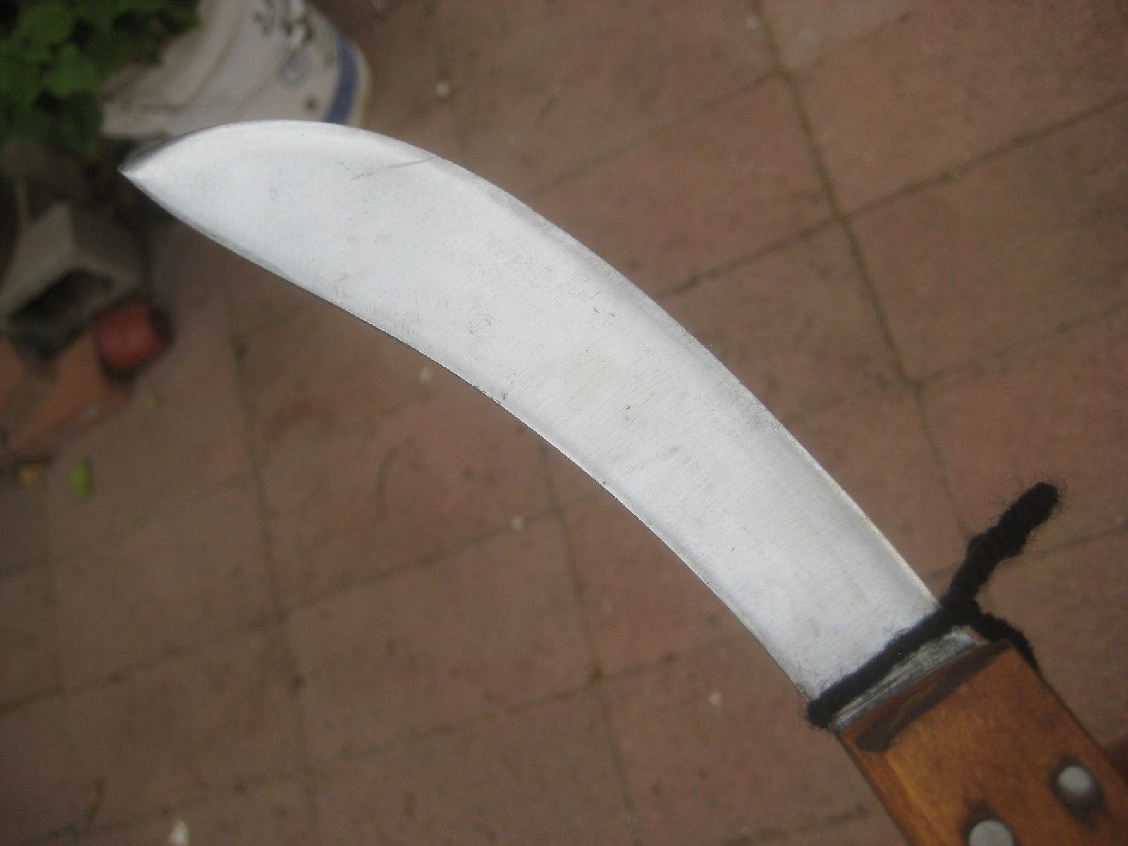 1900s Vtg 6" Curved Blade UNMARKED Thick Stiff Carbon Hunting Skinning Knife USA