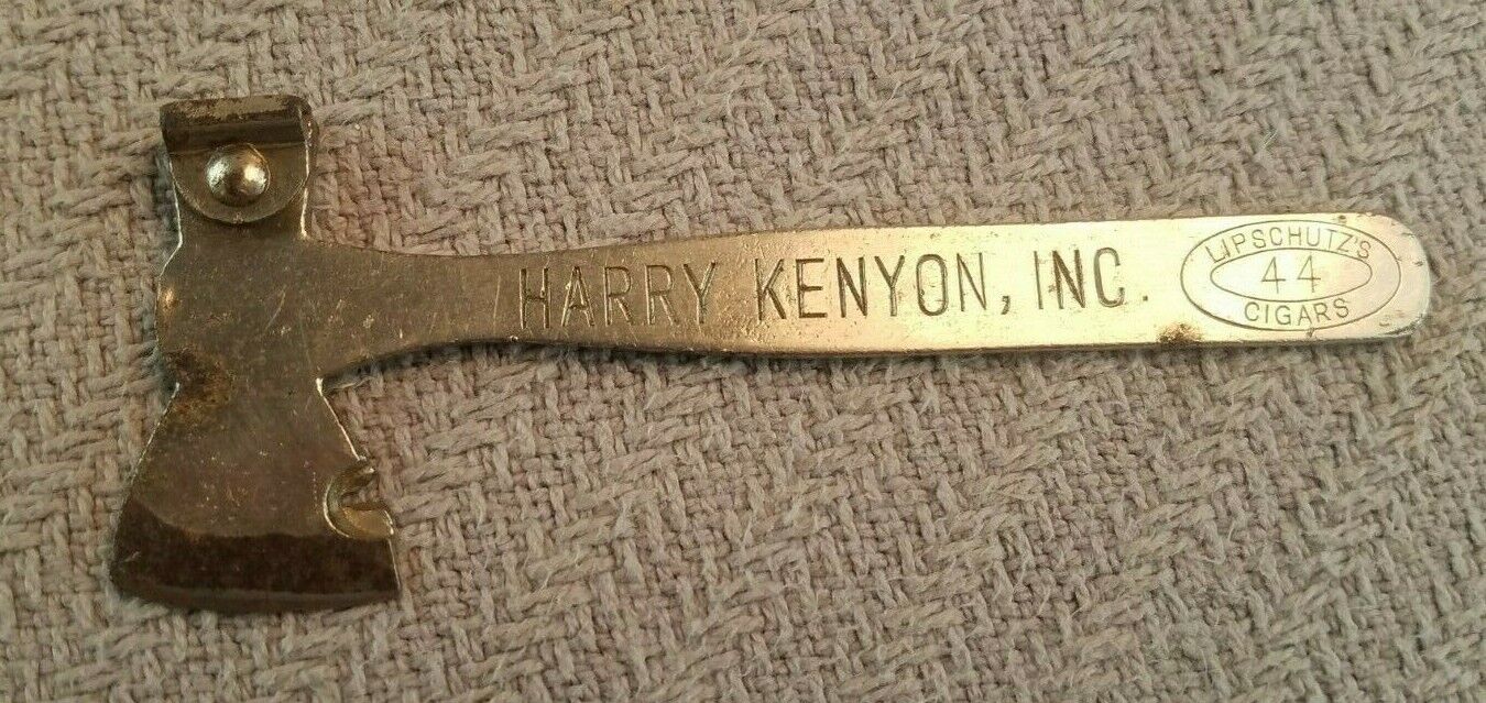 Circa 1900s  Lipschutz's 44 Cigars Harry Kenyon Cigar cutter Axe candy hammer 