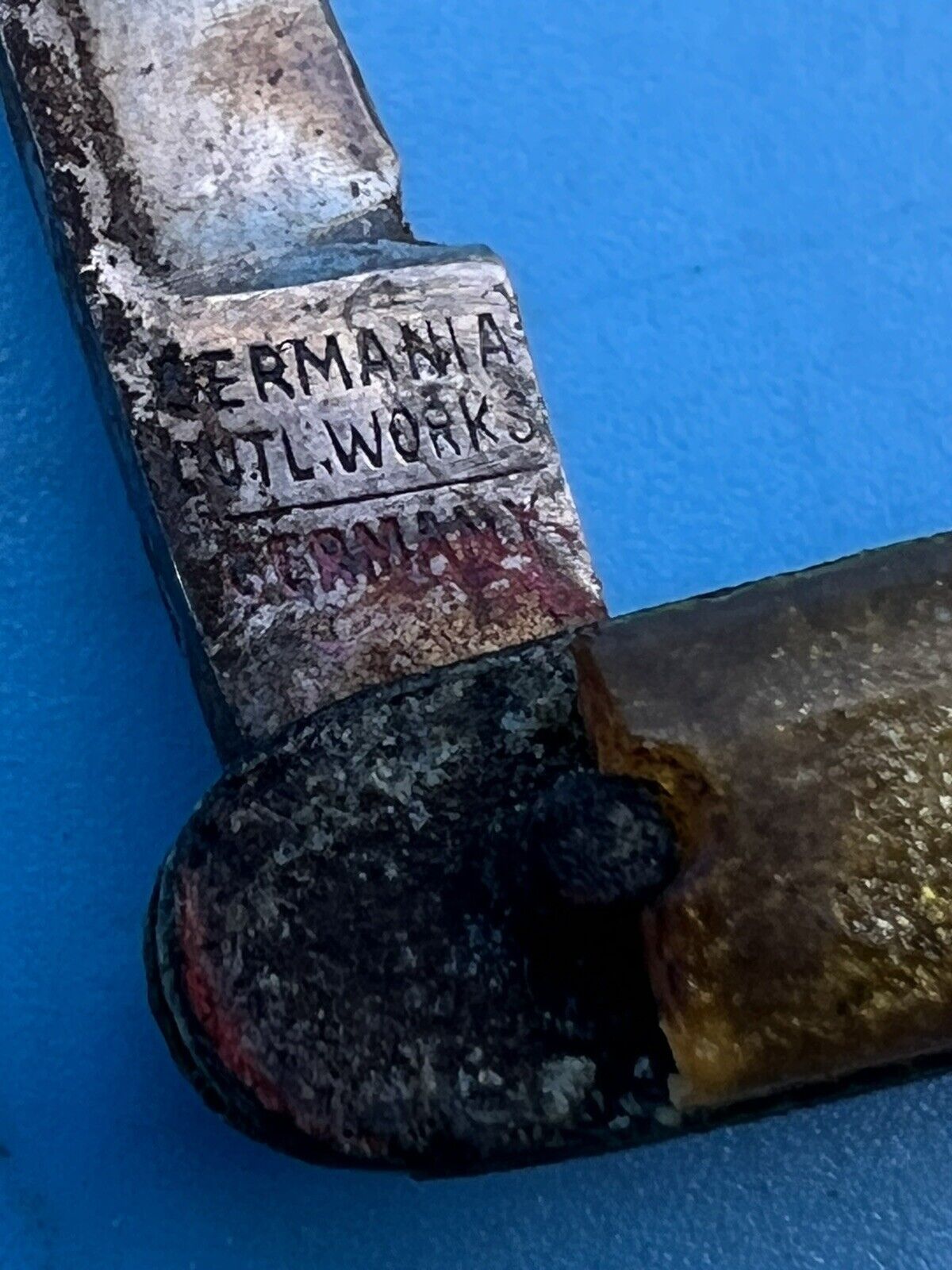 VTG Early 1900’s Germania Cutlery Company Pocket Knife Savoy Yellow New York