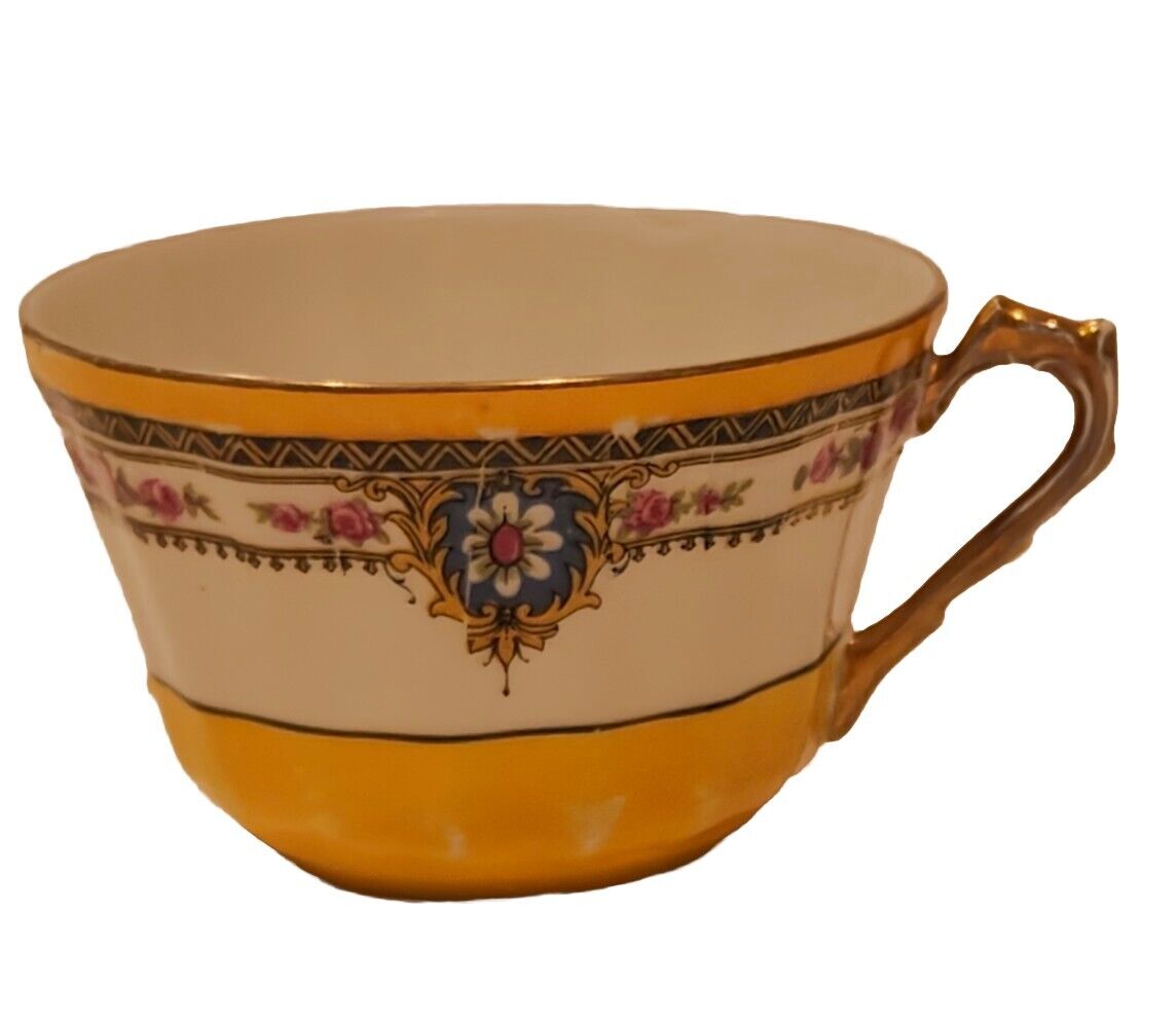 LS & S Limoges France Gold Gilt Porcelain Tea Cup Only Vintage Early 1900s