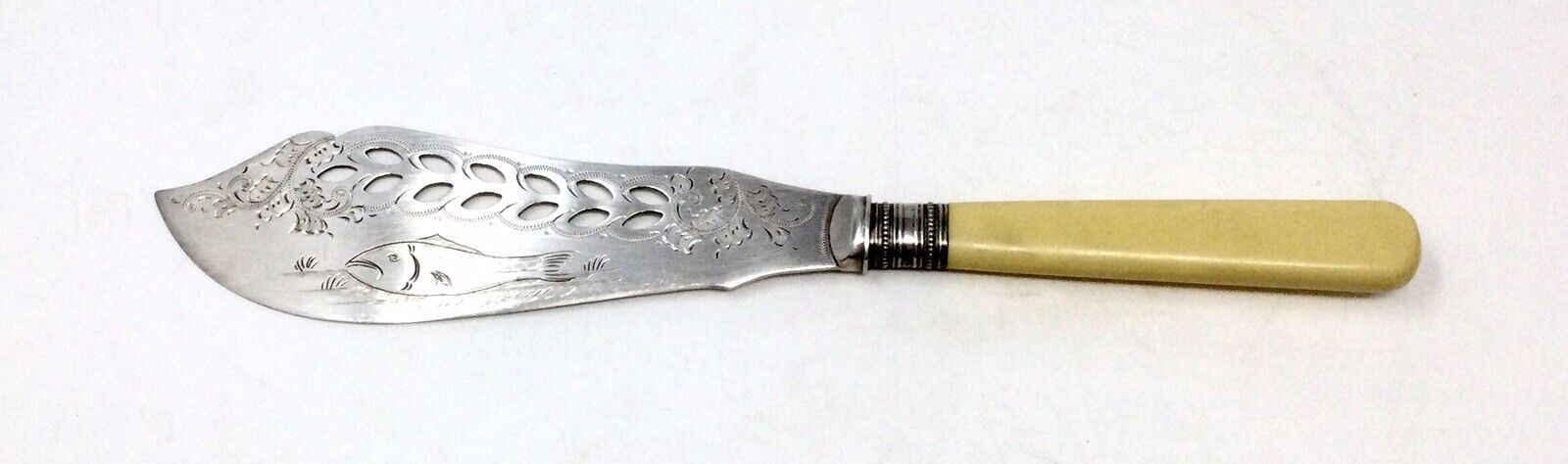 Antique English H.F & Co Silver Plate Master Fish Fork & Knife Set 1900s
