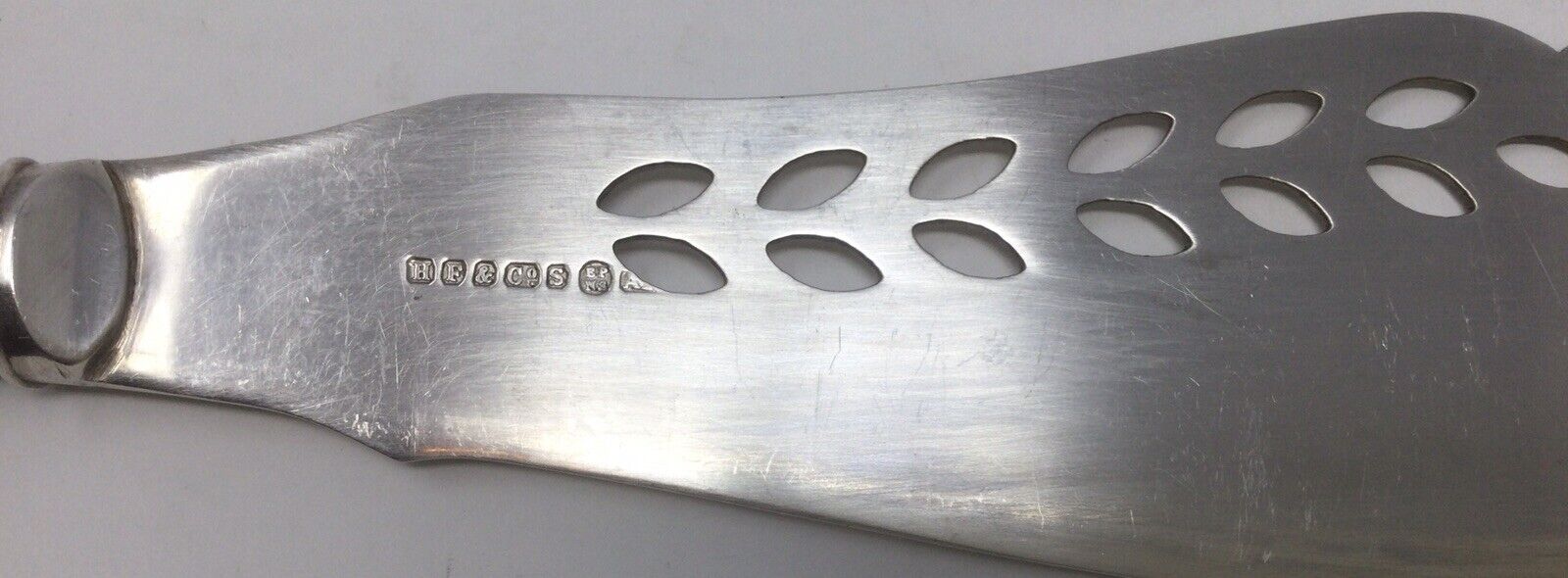 Antique English H.F & Co Silver Plate Master Fish Fork & Knife Set 1900s