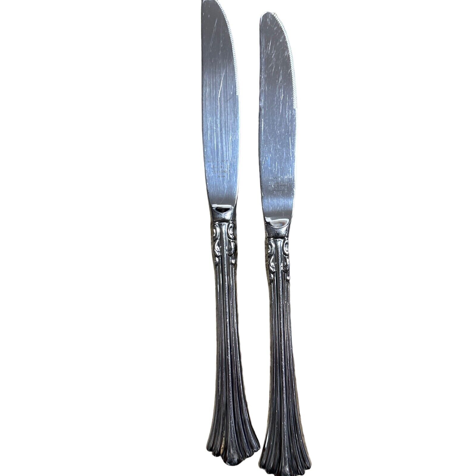 Lot of 2 Reed & Barton 1800 Pattern Stainless Flatware Dinner Knife