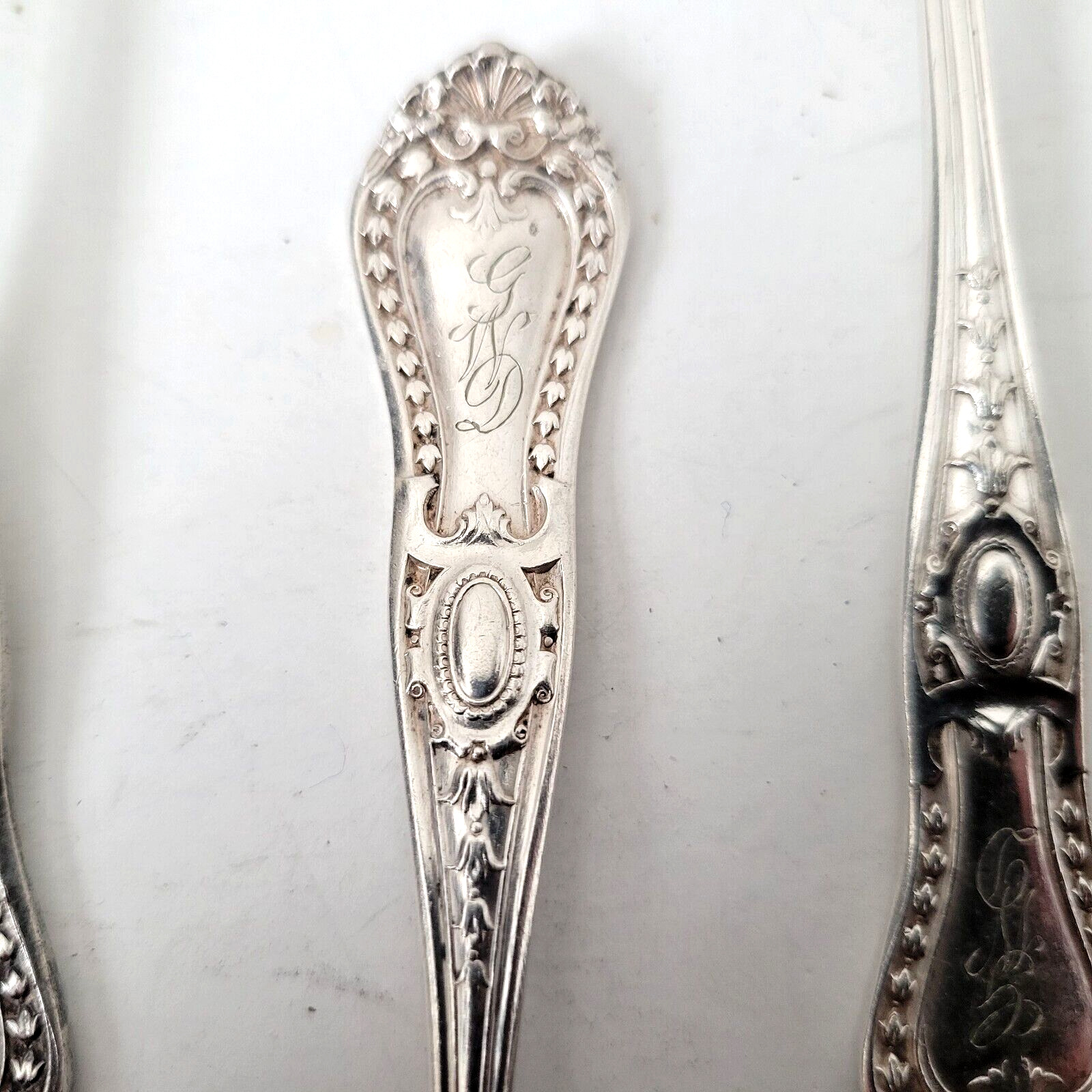 E.H.H. Smith Silver Co Marie Antoinette Silverplate Set of 40 1900's Monogram