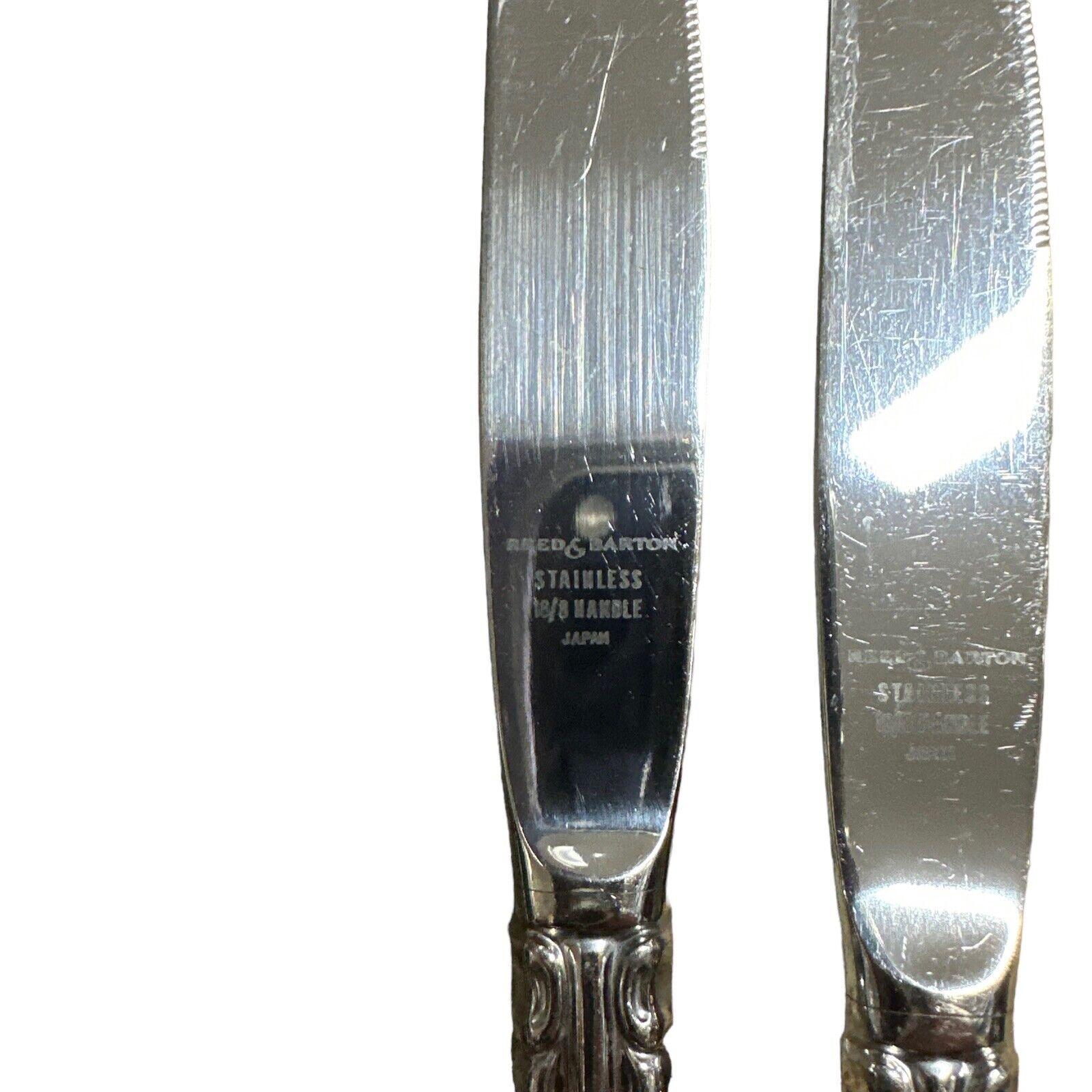 Lot of 2 Reed & Barton 1800 Pattern Stainless Flatware Dinner Knife