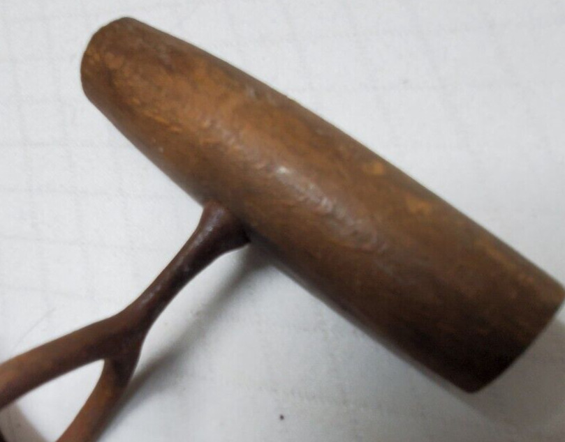 Antique Vintage Dual Blade Wood Handle Metal Pastry Dough Cutter OLD Primitive