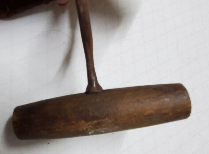 Antique Vintage Dual Blade Wood Handle Metal Pastry Dough Cutter OLD Primitive