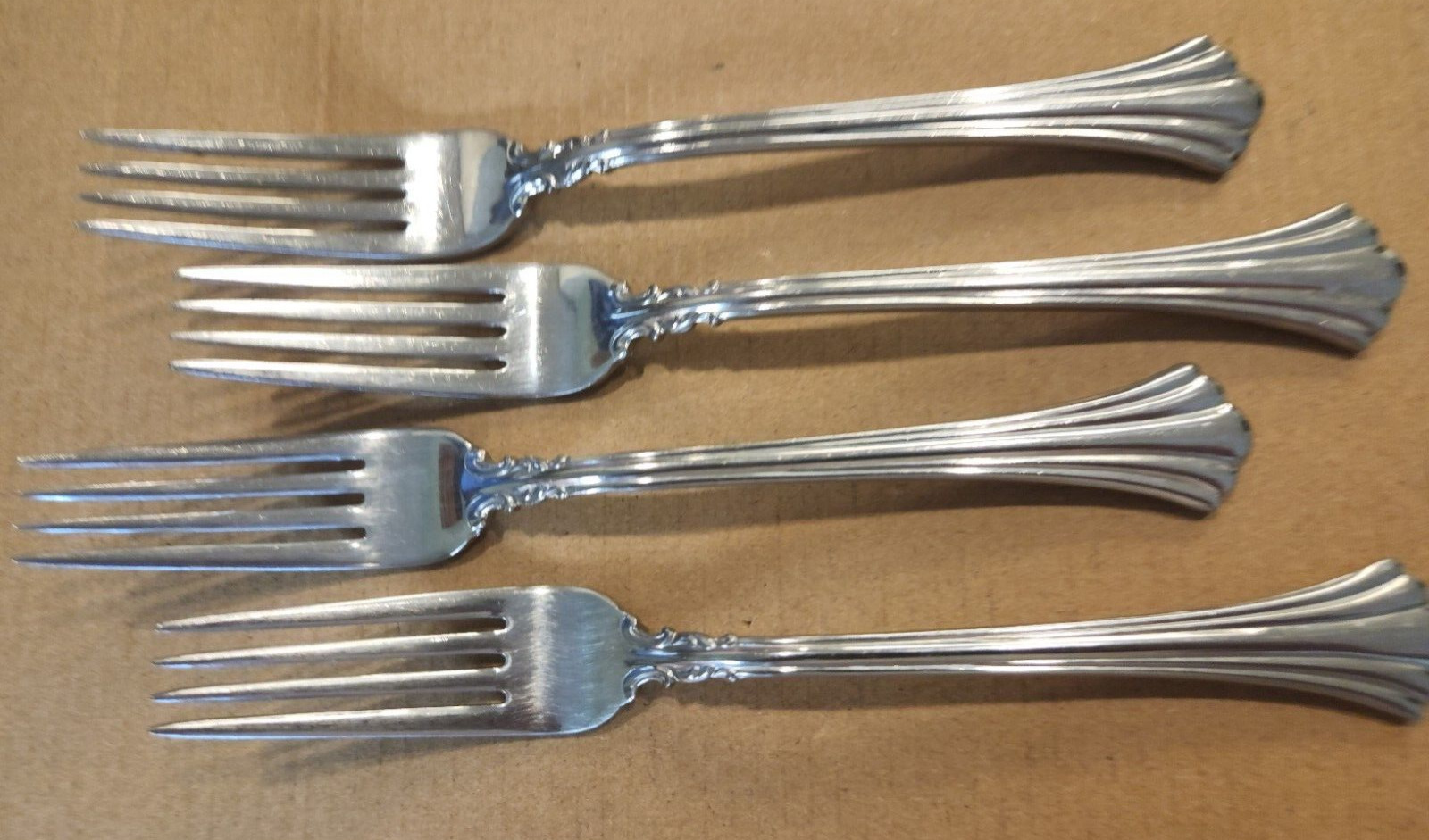 (4) Four 18/8 Stainless Reed & Barton 1800 Dinner Forks 7 5/8"