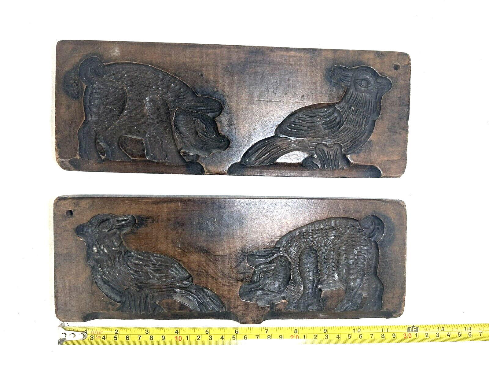 A Pair of Antique Rare Collectible Primitive Cookie Biscuits Molds 1800’s B18