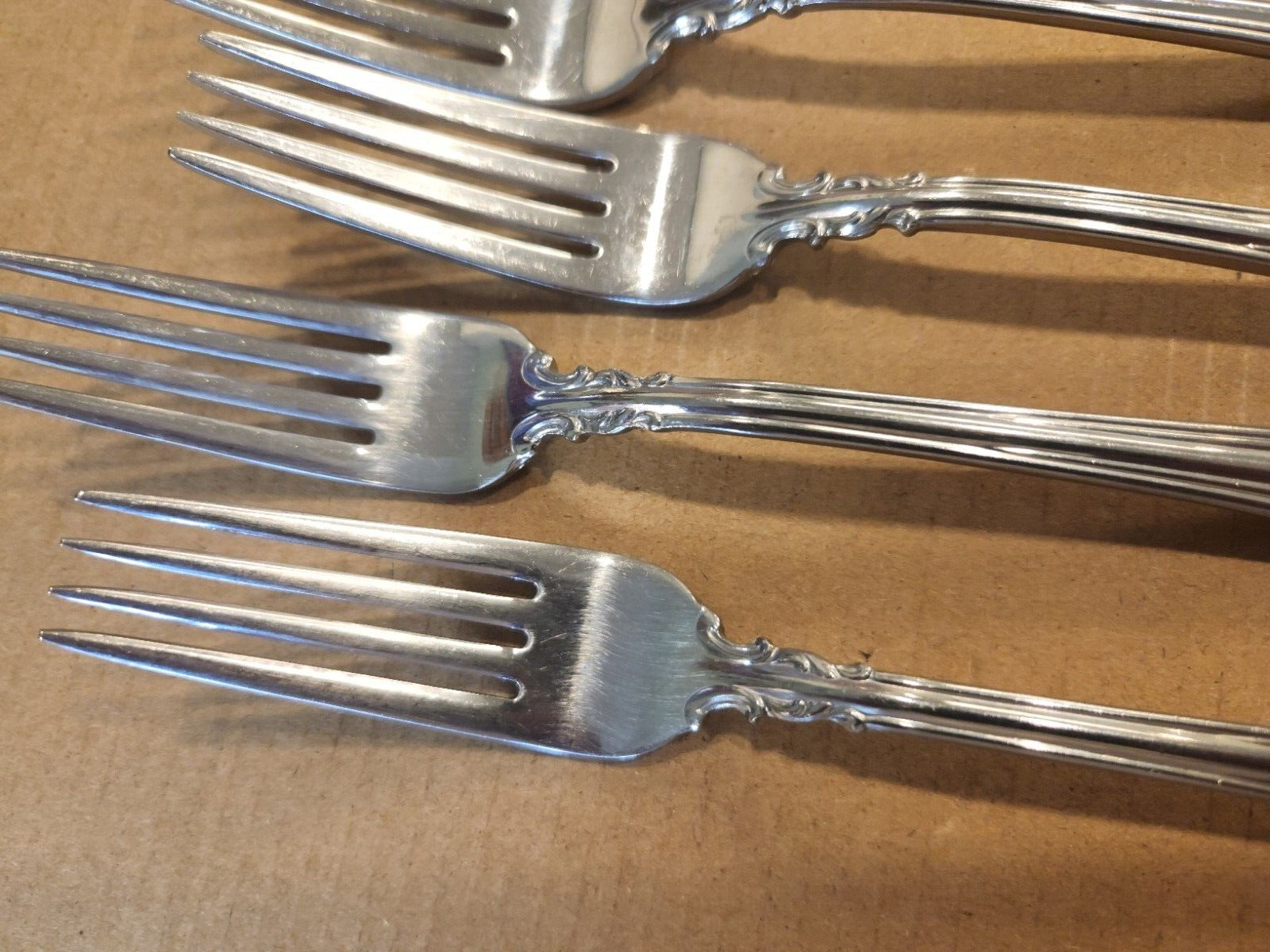 (4) Four 18/8 Stainless Reed & Barton 1800 Dinner Forks 7 5/8"