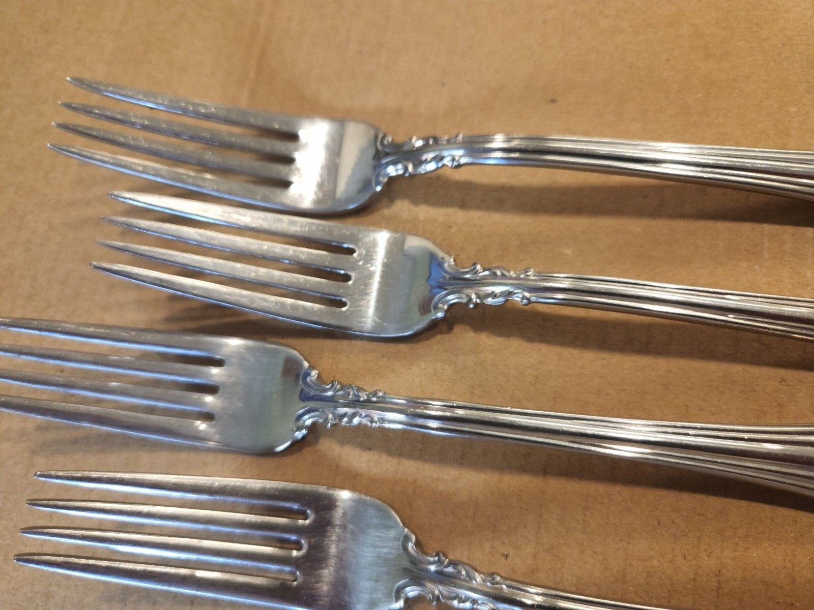 (4) Four 18/8 Stainless Reed & Barton 1800 Dinner Forks 7 5/8"